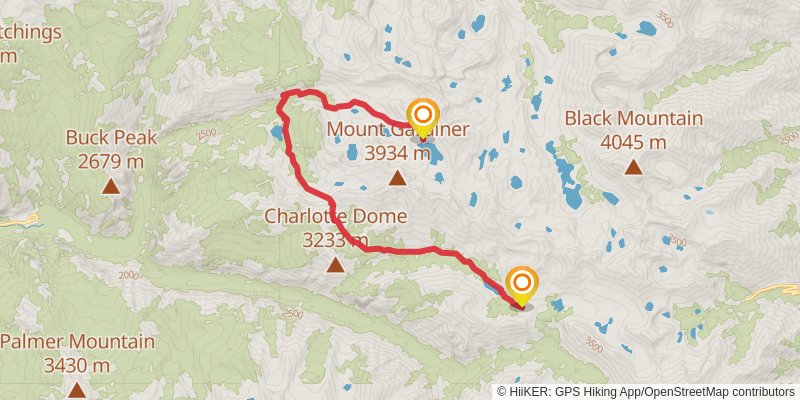 Rae Lakes Loop spur 2 Map