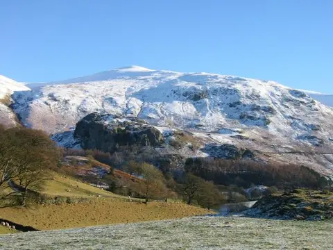 An image depicting the trail Stybeck Waterfall, White Side, Stybarrow Dodd and Watson Dodd Loop and its surrounding area.