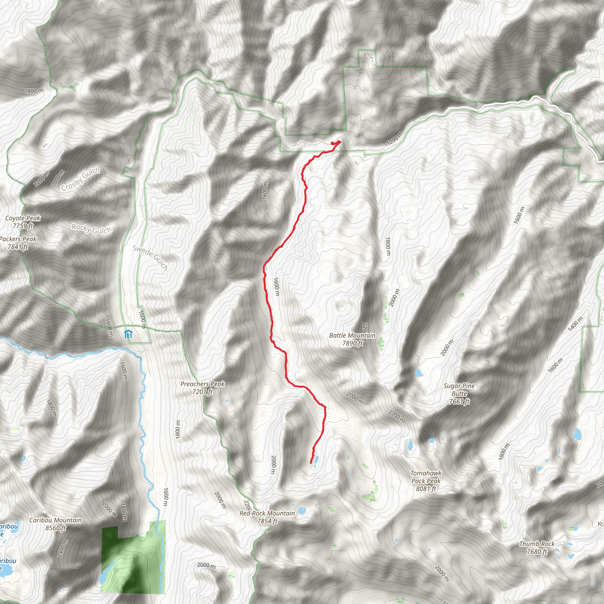 Union Lake via Union Creek Trail mobile static map