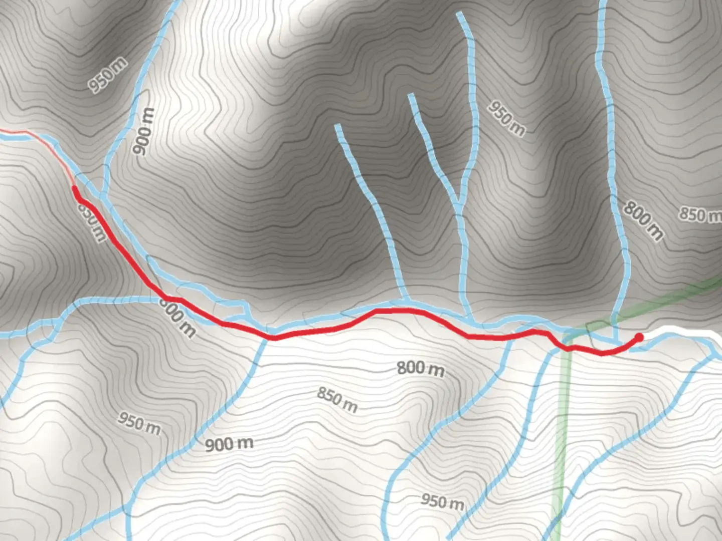 An image depicting the trail Higgins Creek Trail from Lower Higgins Creek Road and its surrounding area.
