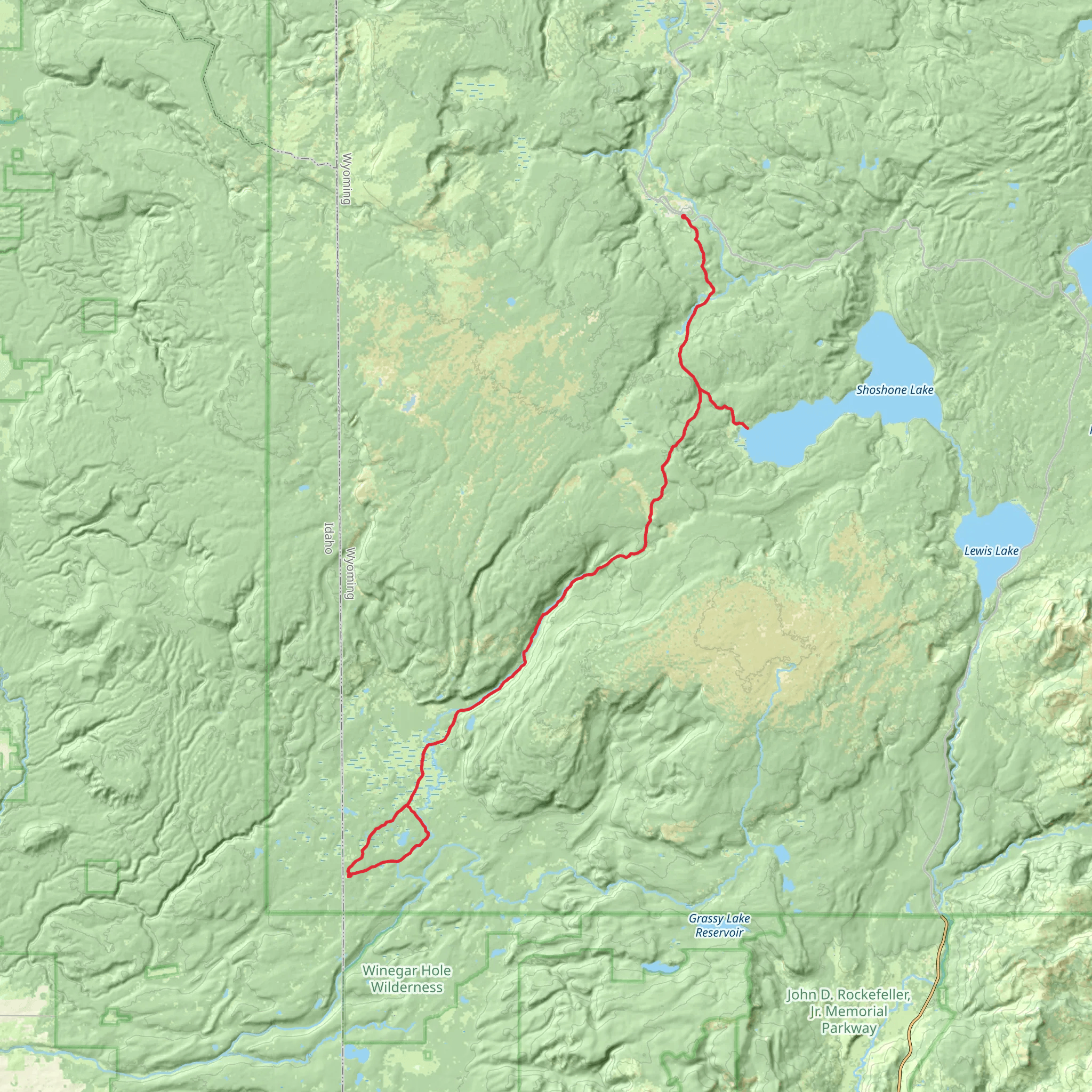 Bechler River Trail mobile static map