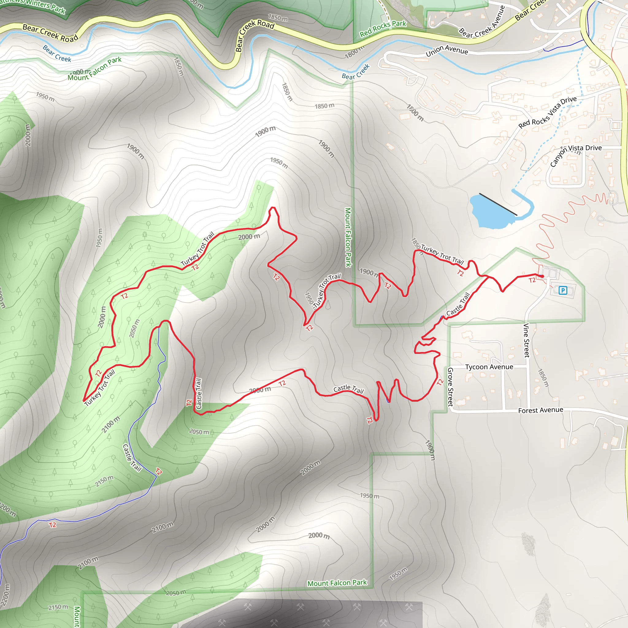 Turkey Trot and Castle Loop Trail mobile static map