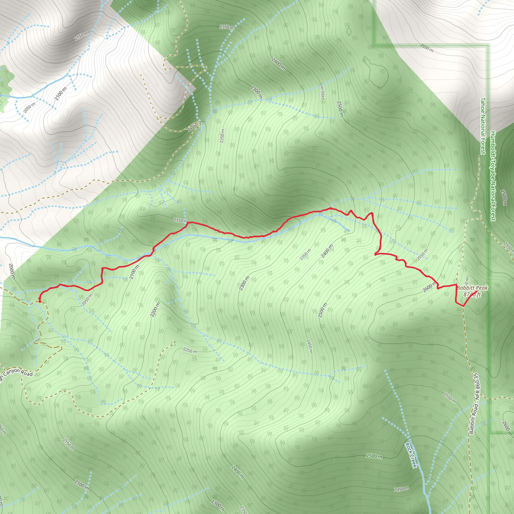 Badenaugh Peak Trail mobile static map