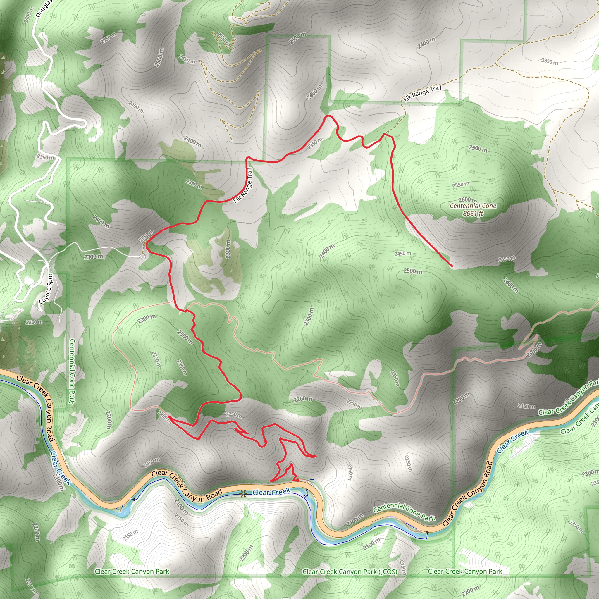 Centennial Cone via Mayhem Gulch Trail mobile static map