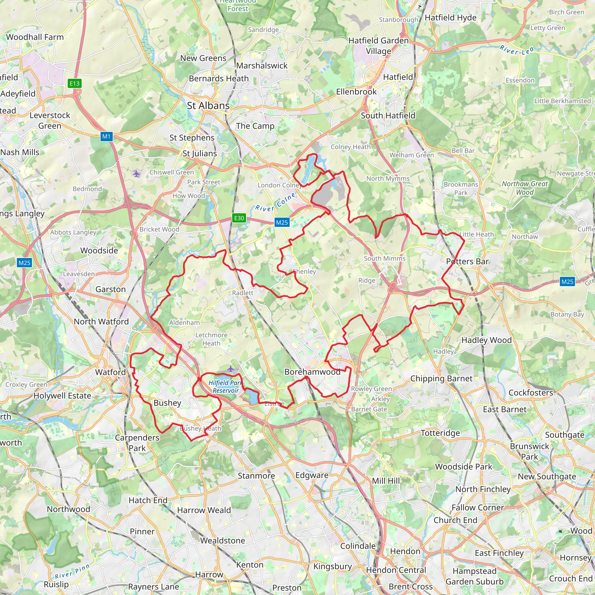 Hertsmere Way mobile static map