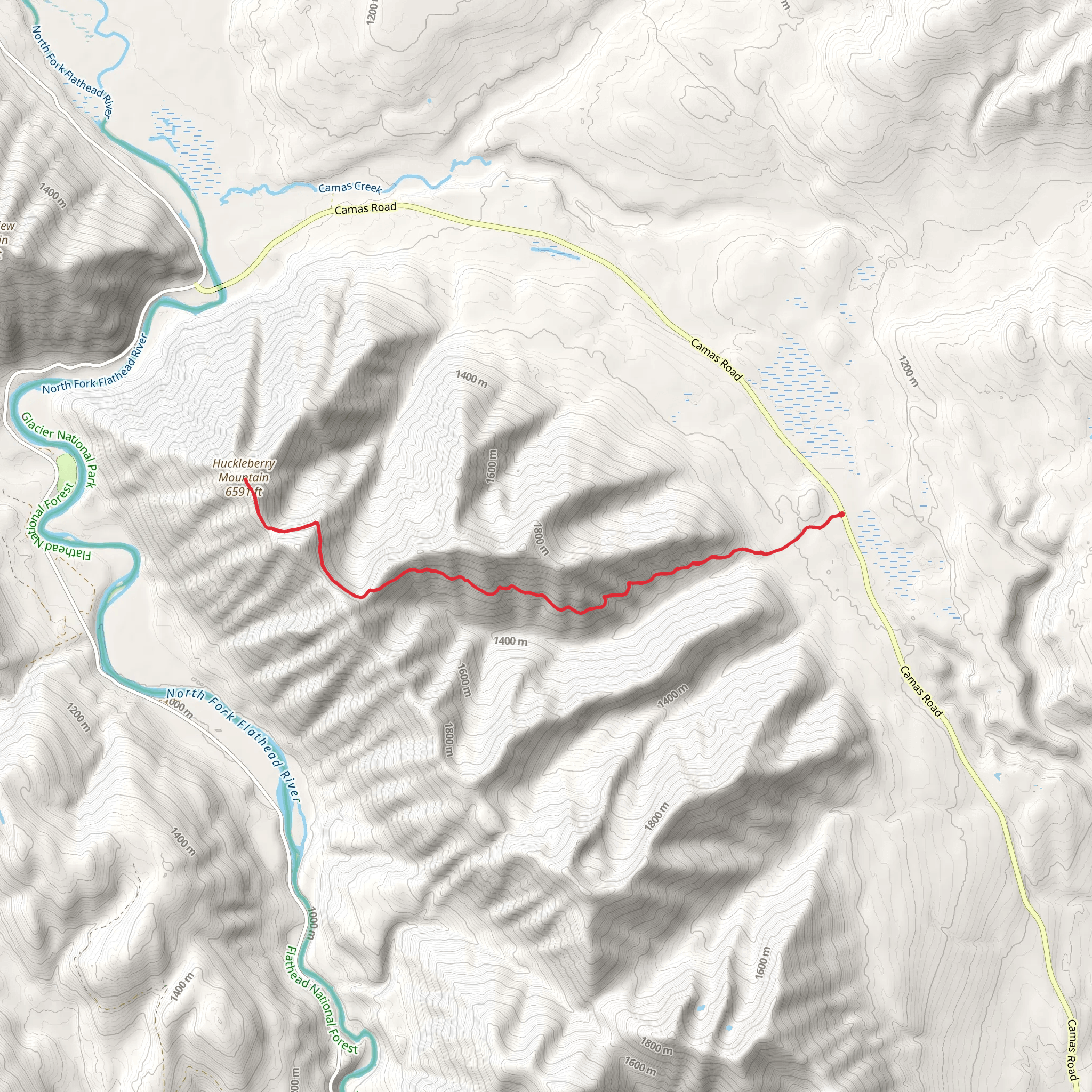 Huckleberry Lookout Trail mobile static map