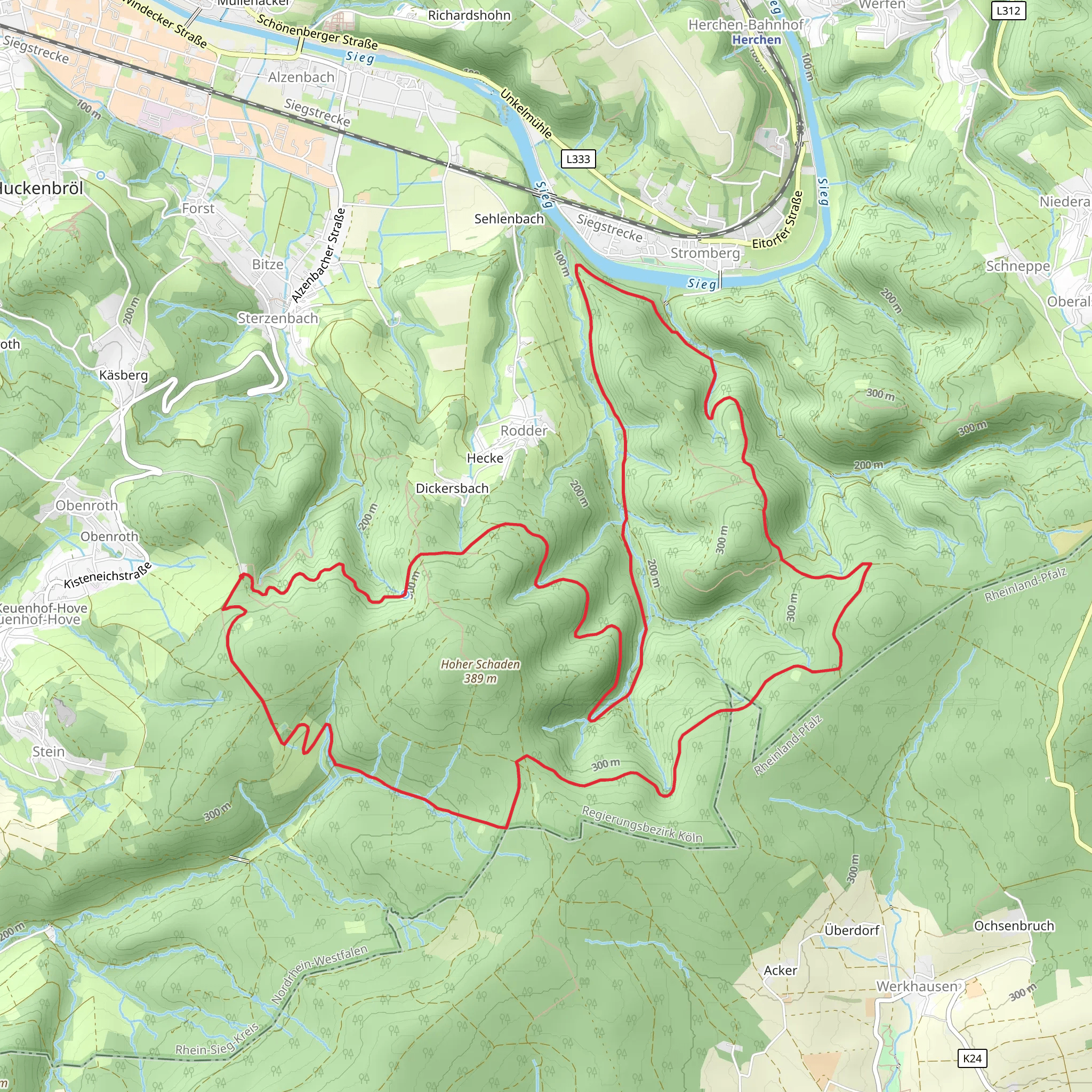 Staatsforst Neunkirchen Seelscheid Loop mobile static map