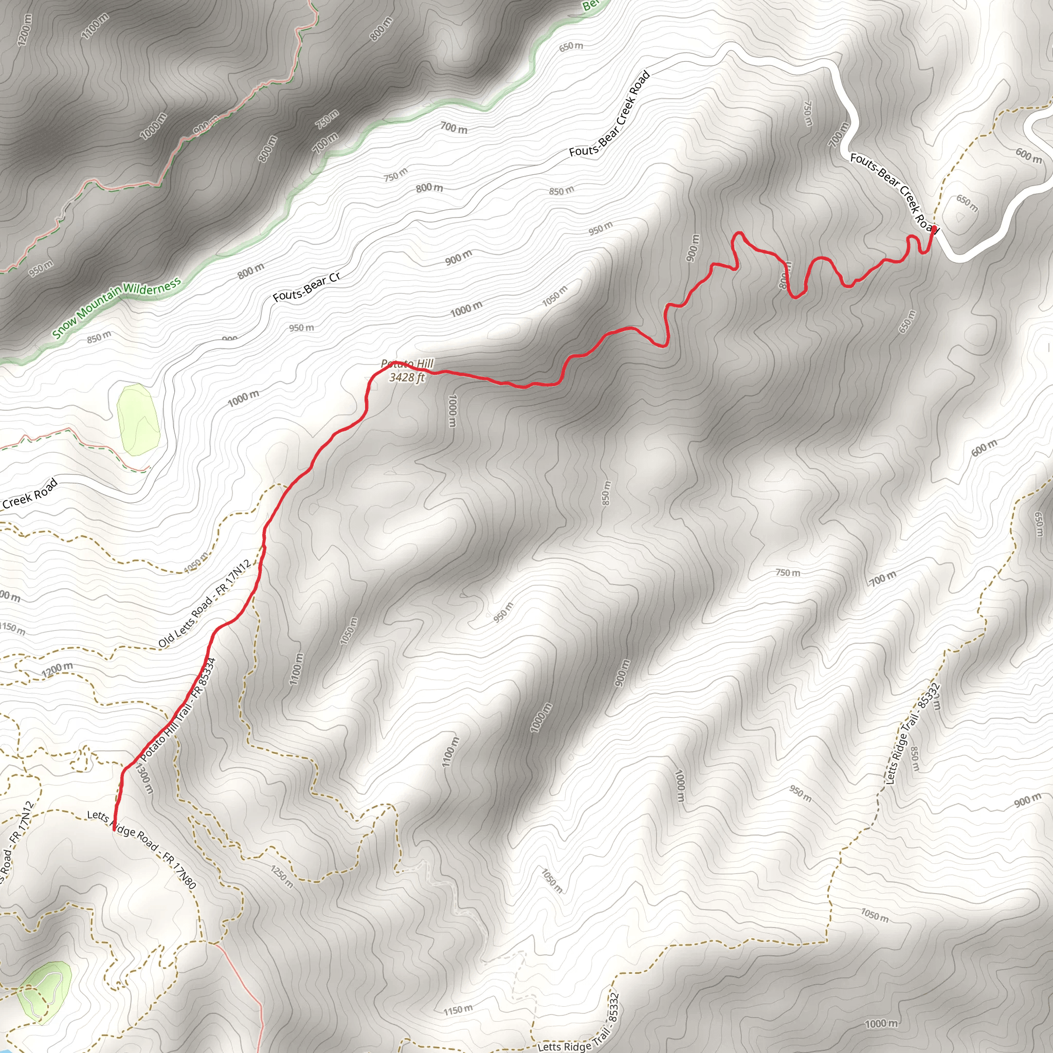 Potato Hill Trail mobile static map
