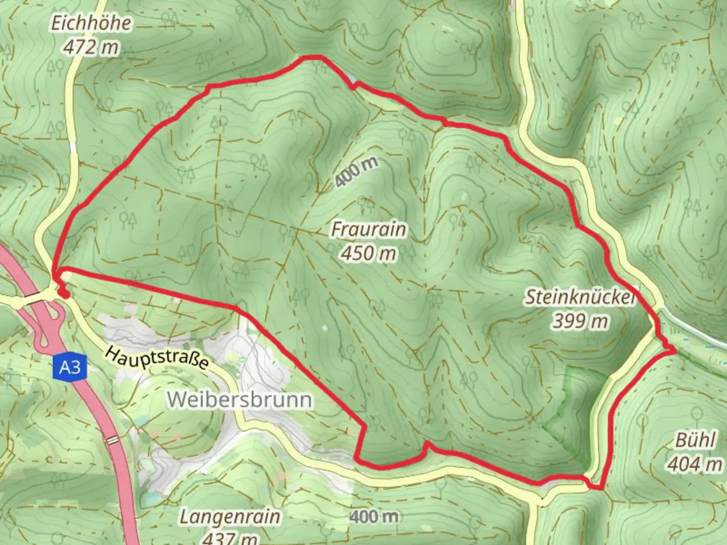 An image depicting the trail Rothenbucher Forst Loop and its surrounding area.