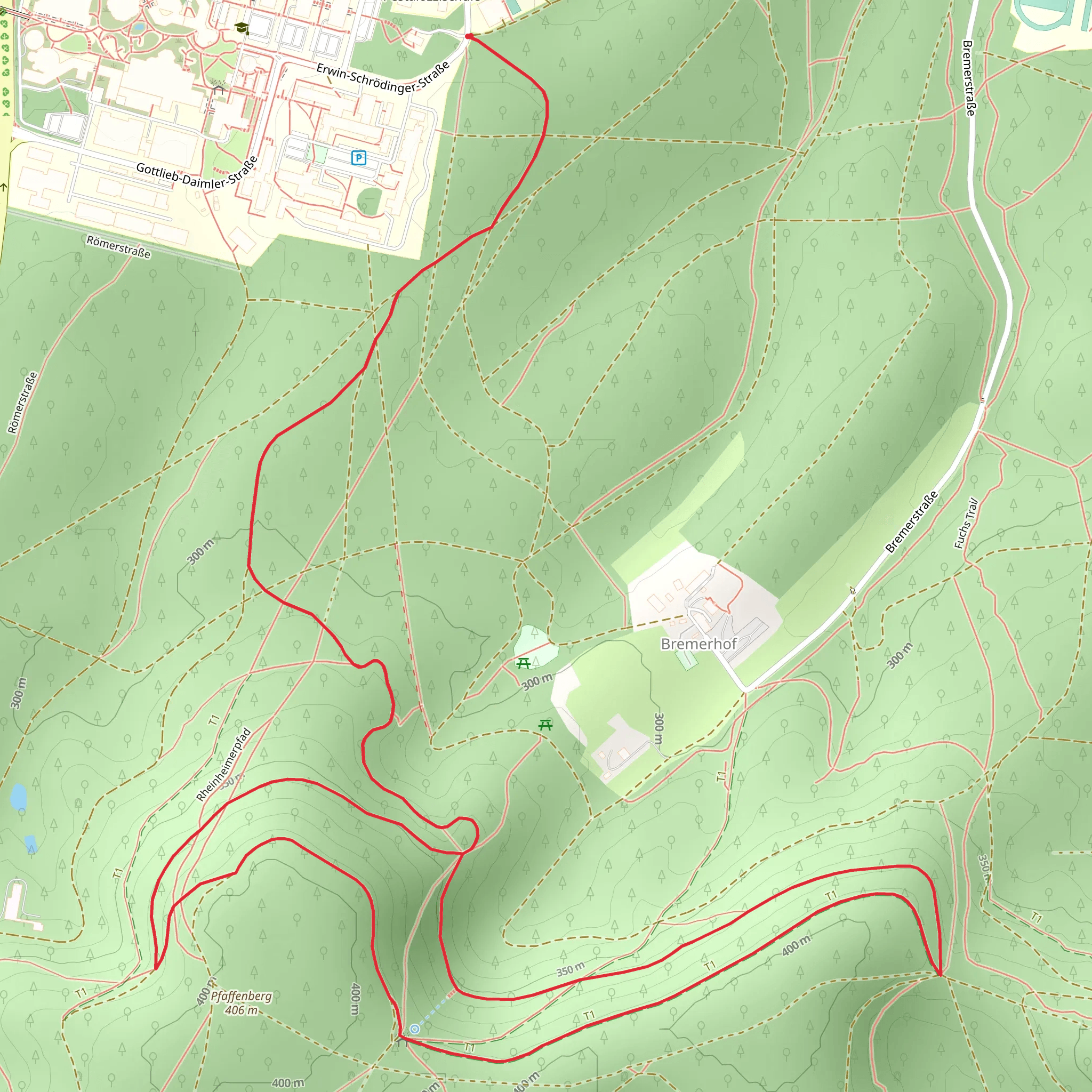 Wanderweg Humbergtum and Brunnen Wanderweg mobile static map