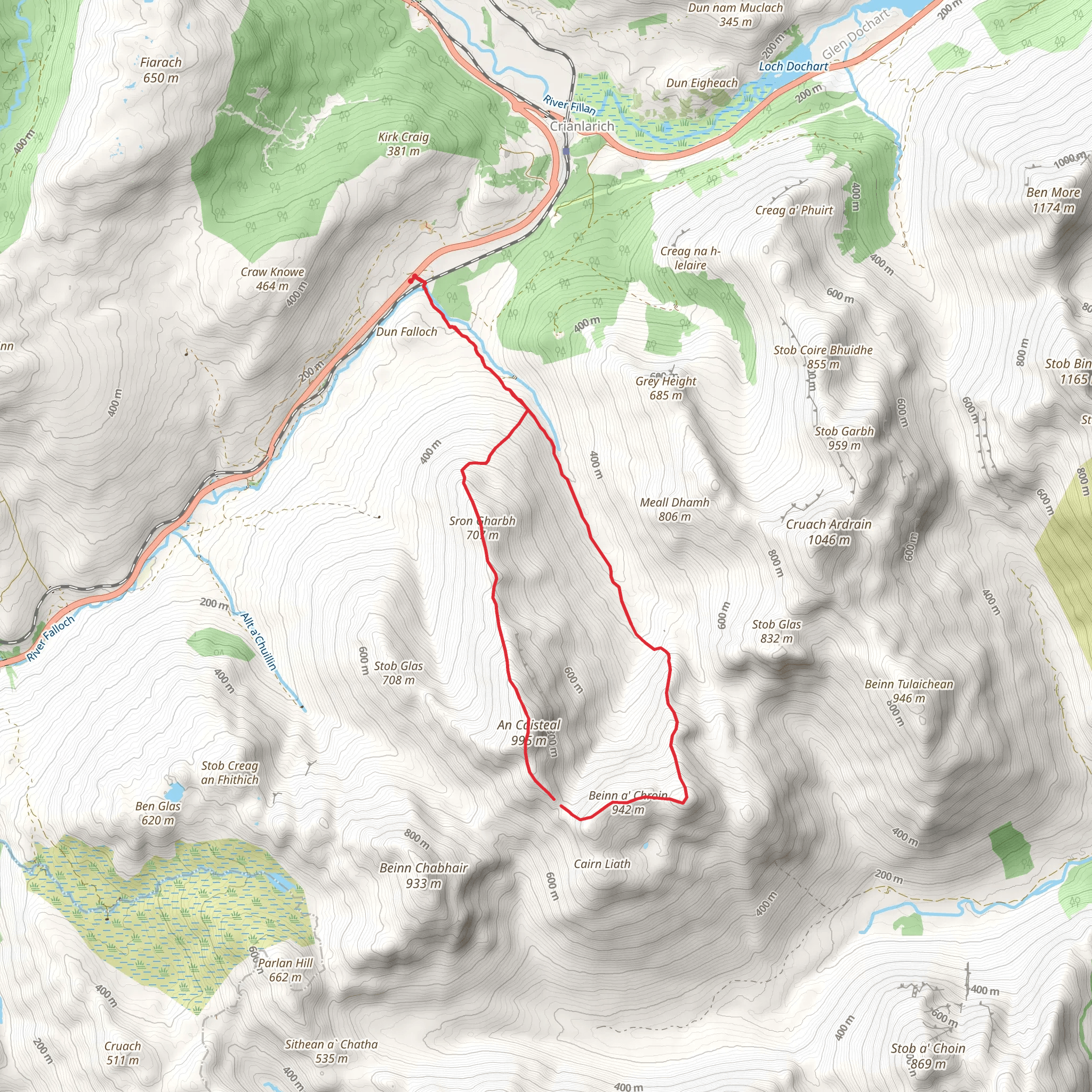 An Caisteal and Beinn a'Chròin Loop mobile static map