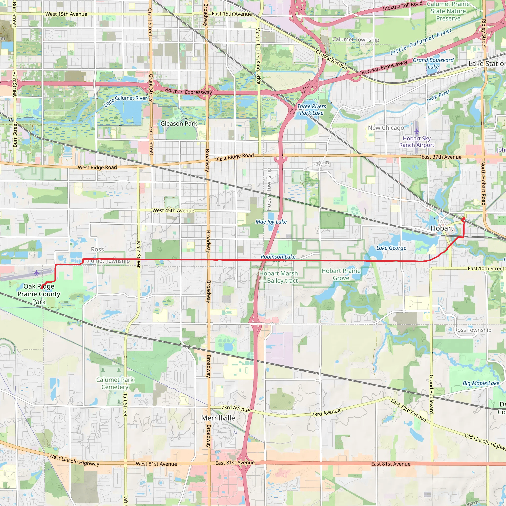 Oak Savannah Trail mobile static map