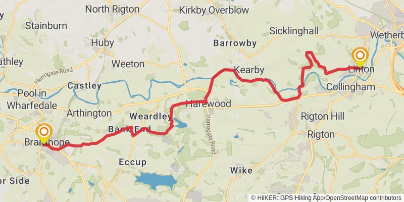 Ebor Way stage 5 Map