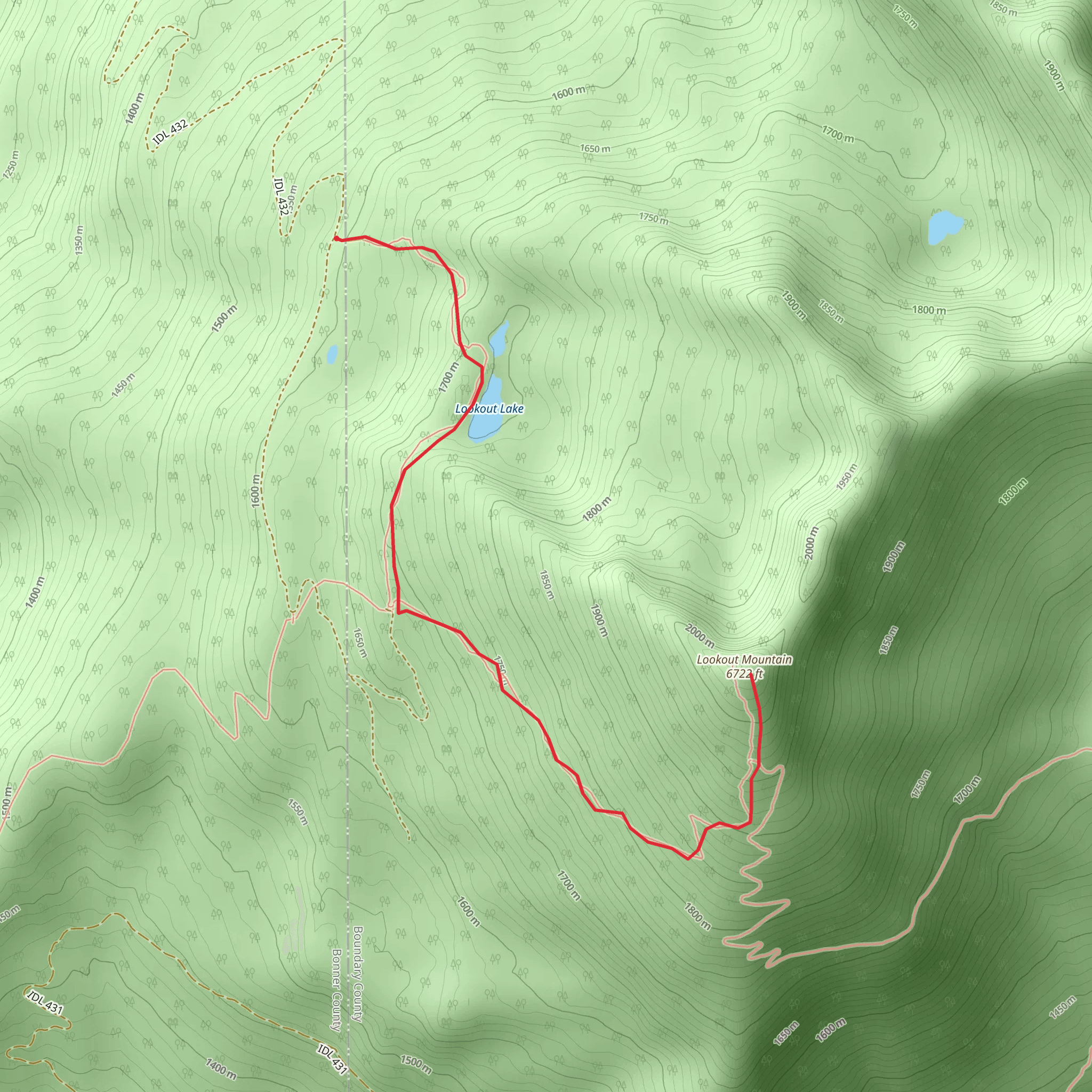 Lookout Mountain and Lookout Lake mobile static map