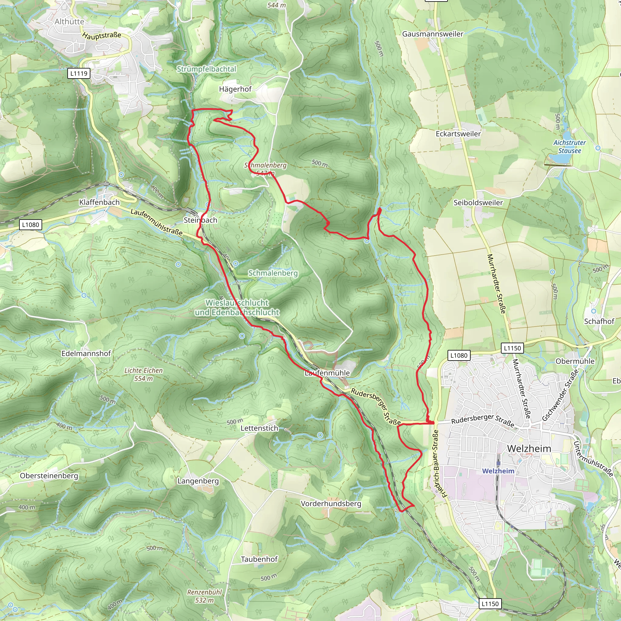 Bahnerlebnispfad and FeenSpuren Drei Schluchten mobile static map
