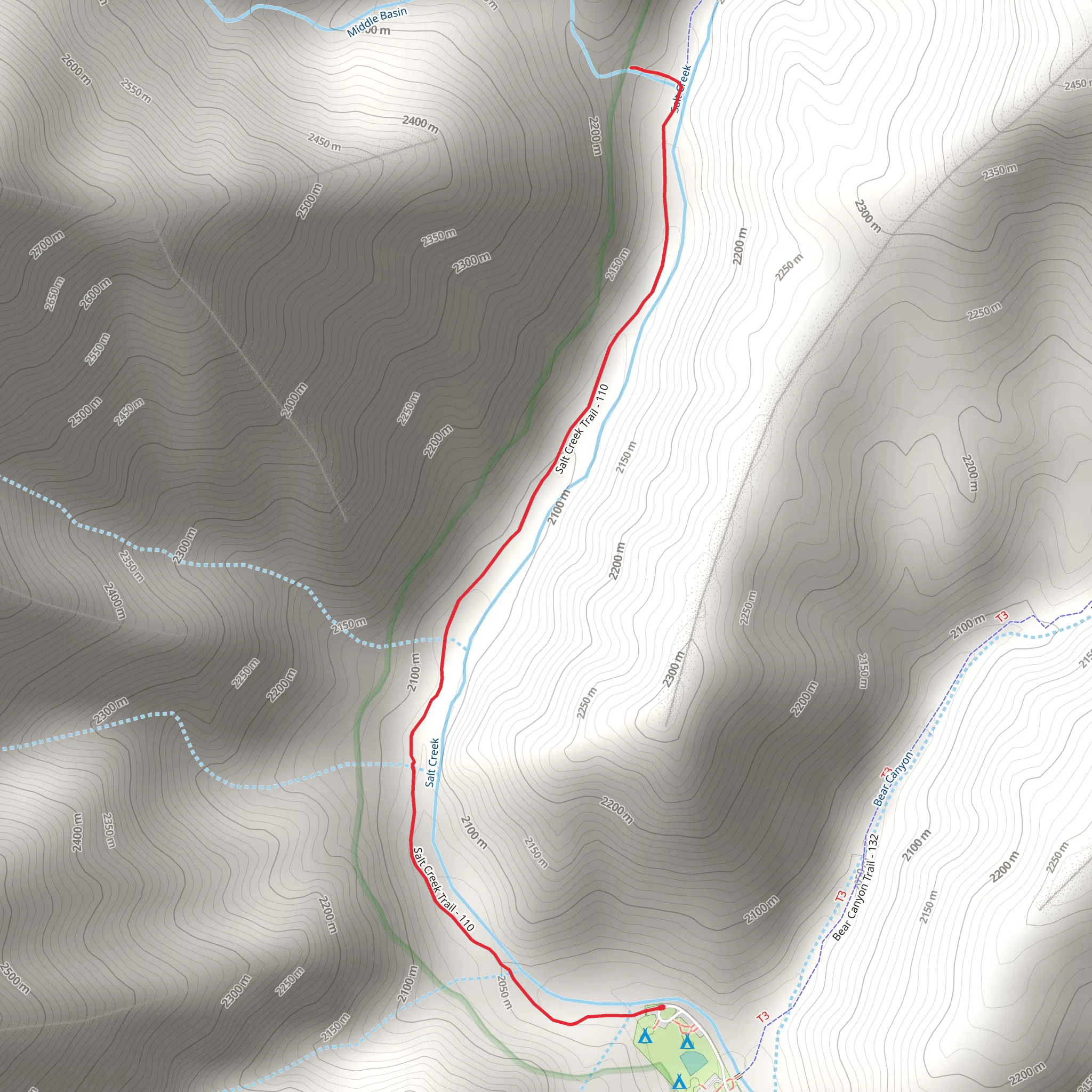 Right Fork Salt Creek Trail mobile static map