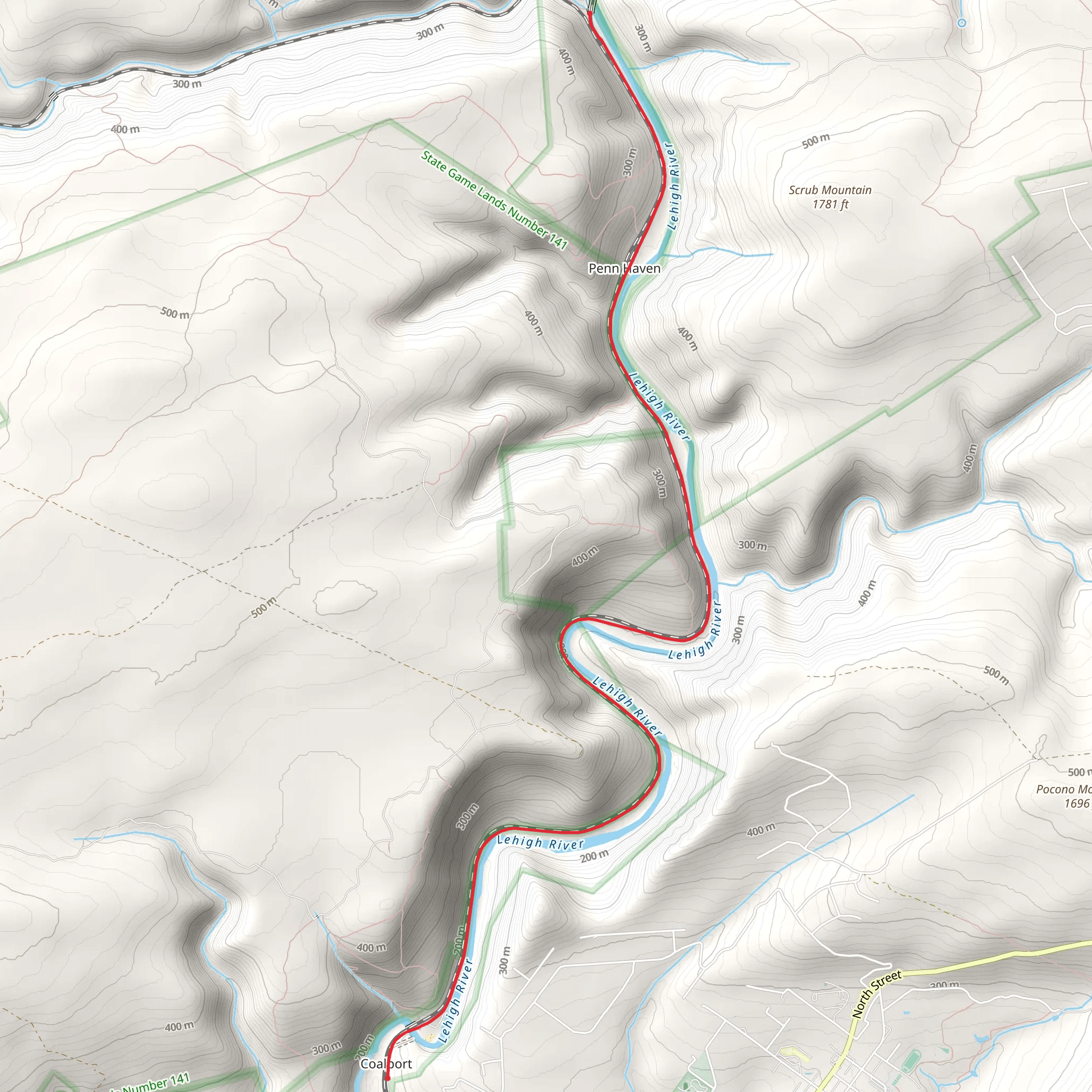 Lehigh River Trail mobile static map