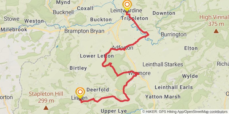 Riverside Walk from Aymestrey stage 3 Map
