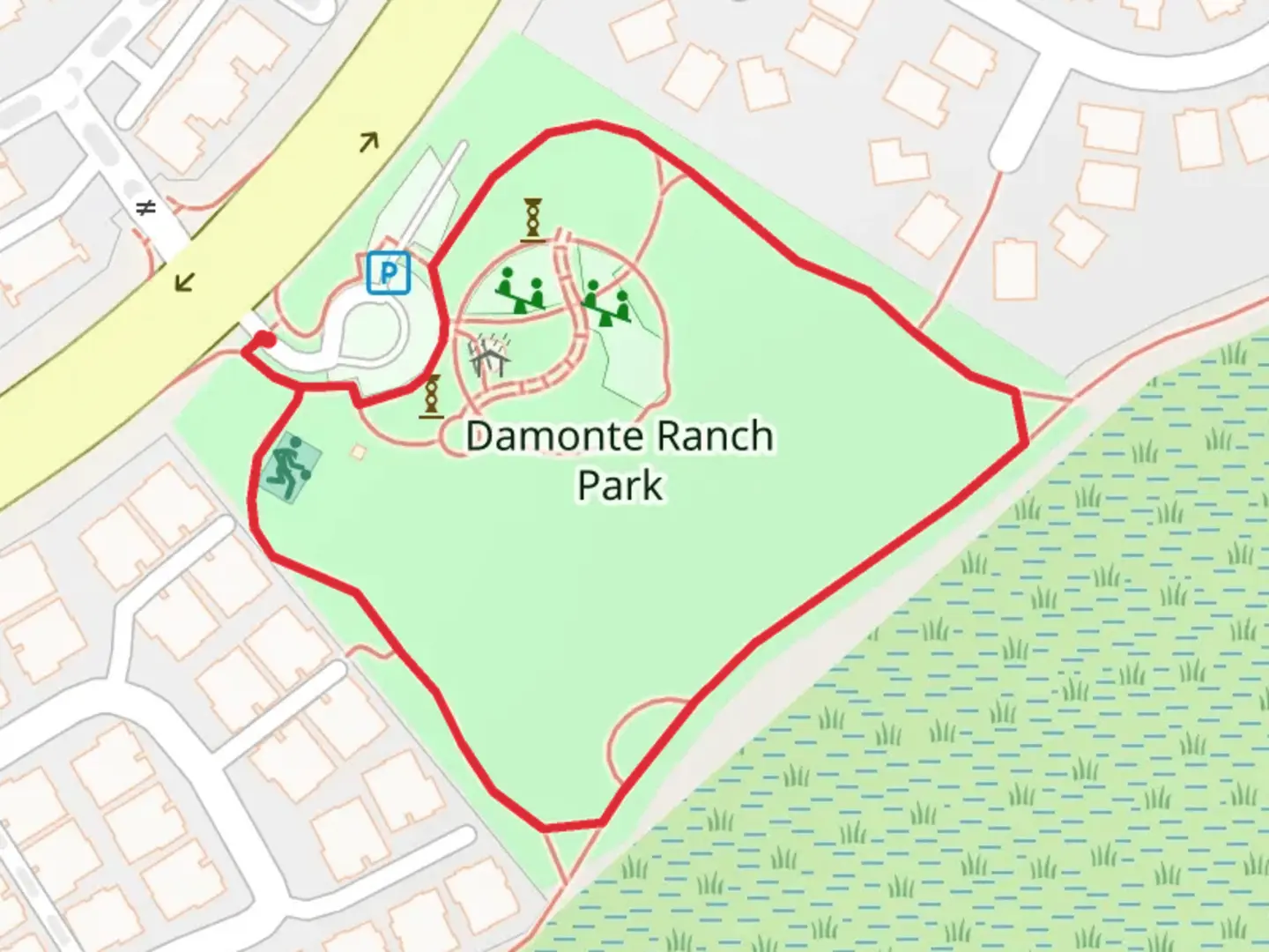 An image depicting the trail Damonte Ranch Park Loop and its surrounding area.
