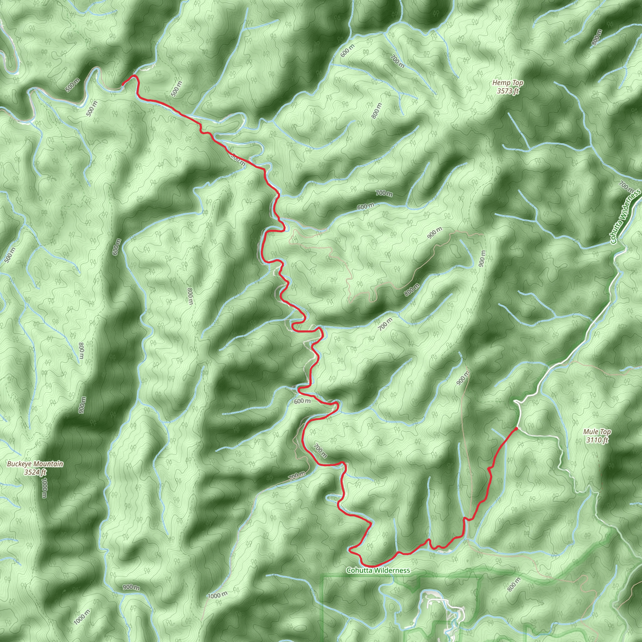 Jacks River Falls Trail mobile static map