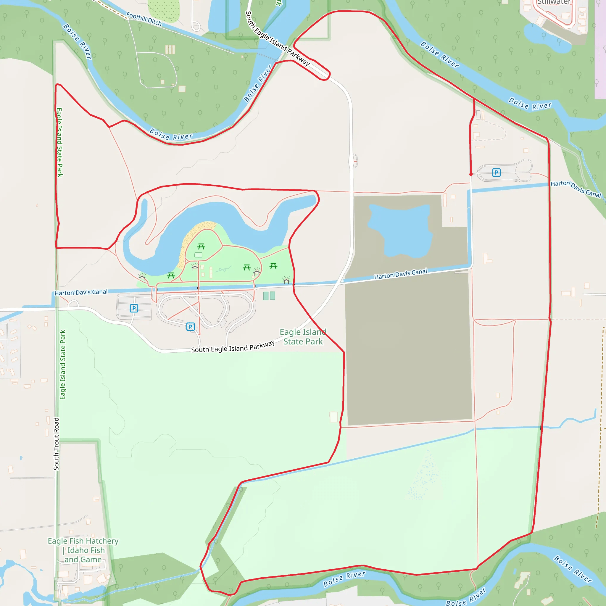 Eagle Island State Park East Loop mobile static map