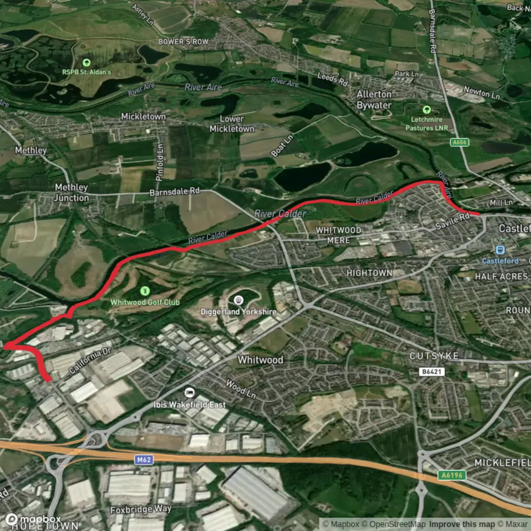 An image depicting the trail Run from Whitby Truck Stop and its surrounding area.
