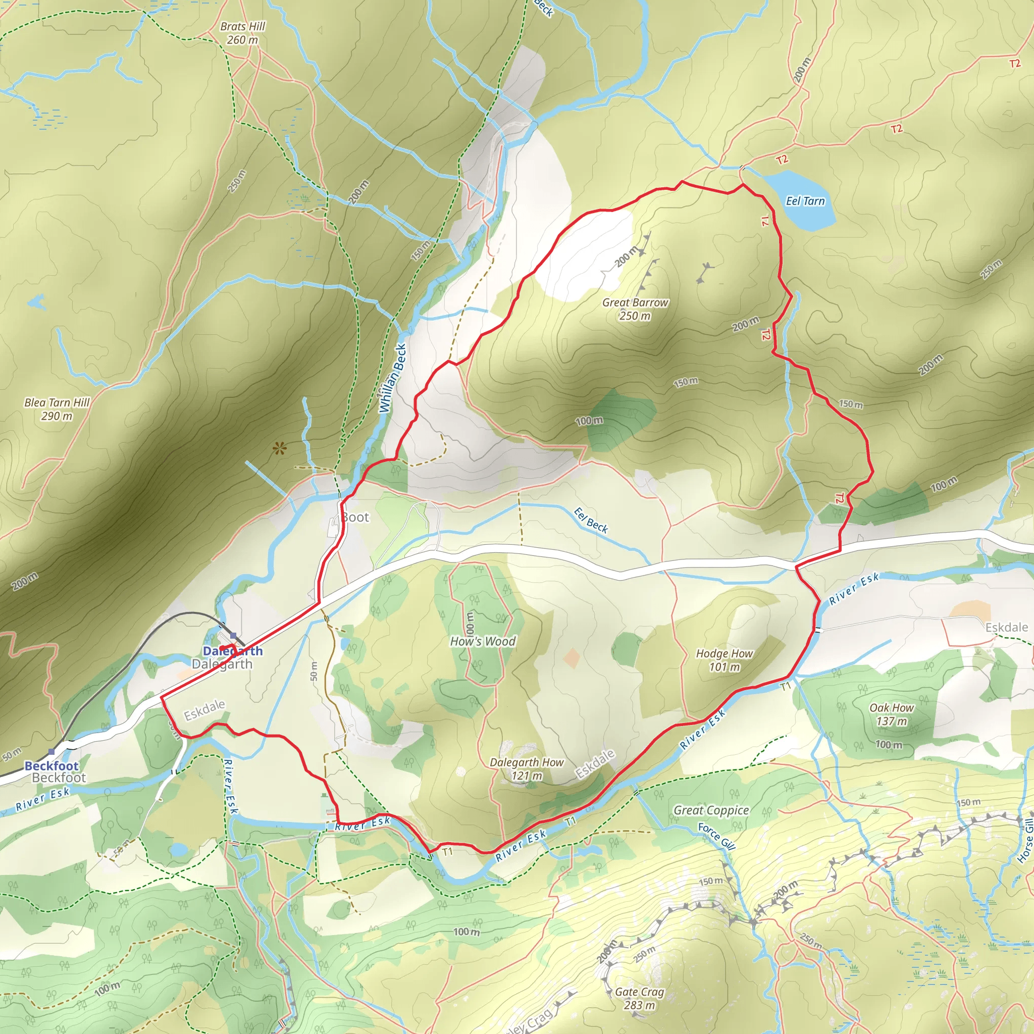 Dalegarth Loop via Eel Tarn mobile static map