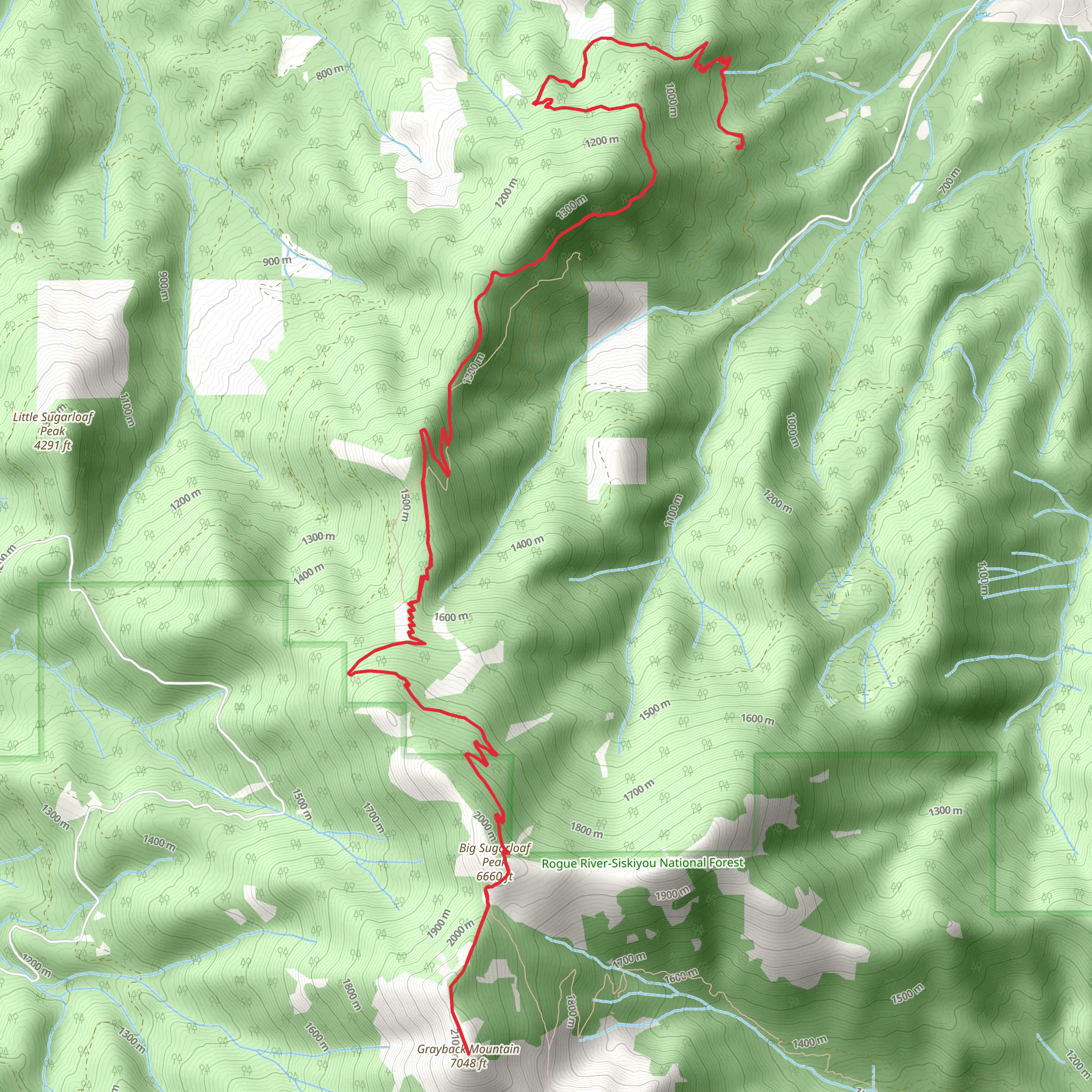 Grayback Mountain Trail mobile static map
