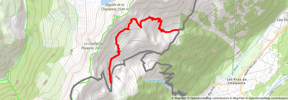 Tour du Mont Blanc alt 25 Map