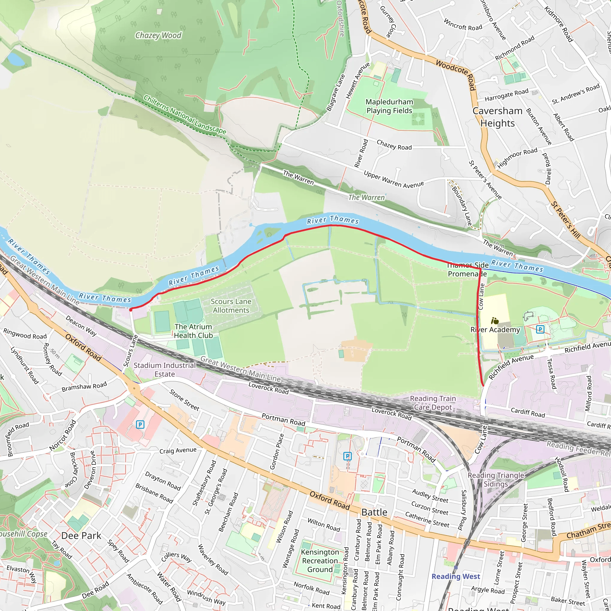 River Thames Short Walk - Reading mobile static map