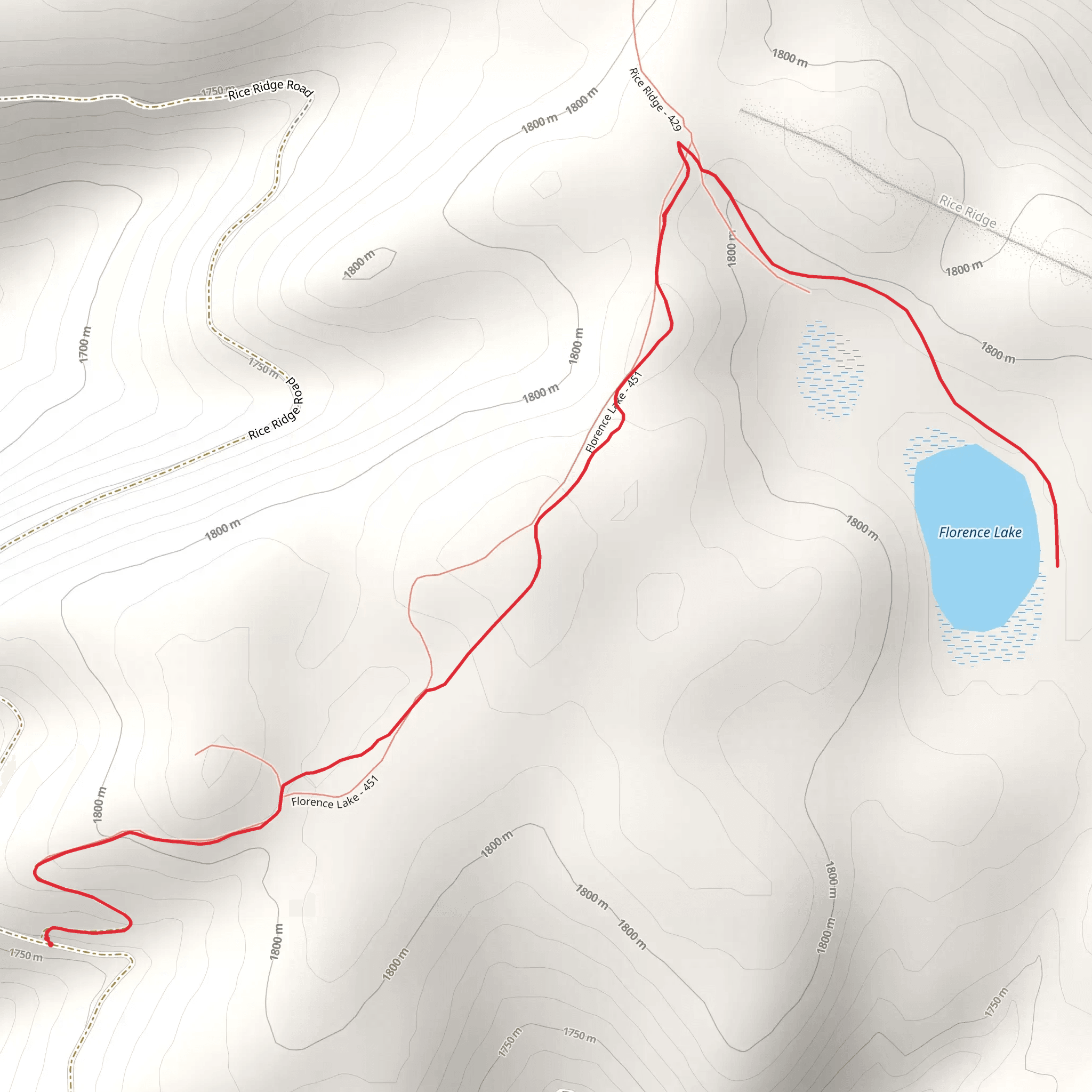 Florence Lake Trail mobile static map