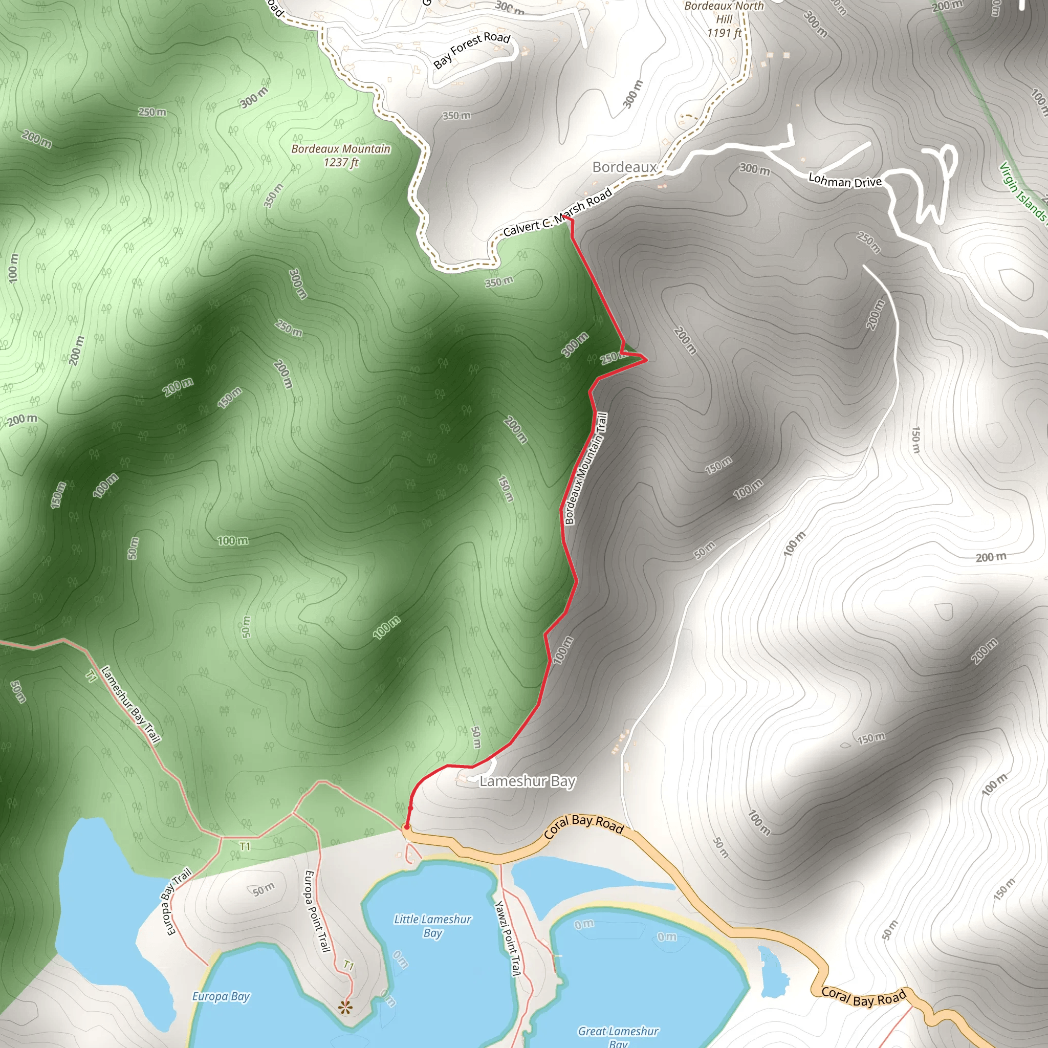 Bordeaux Mountain Trail mobile static map