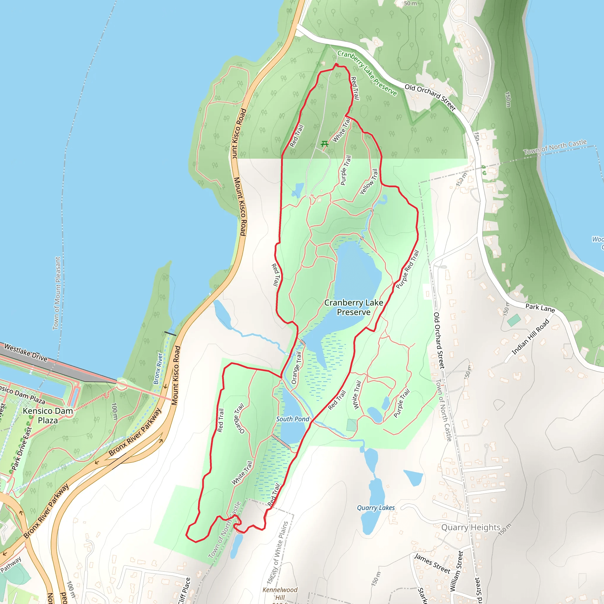 Cranberry Lake South Pond Loop via Red Loop mobile static map