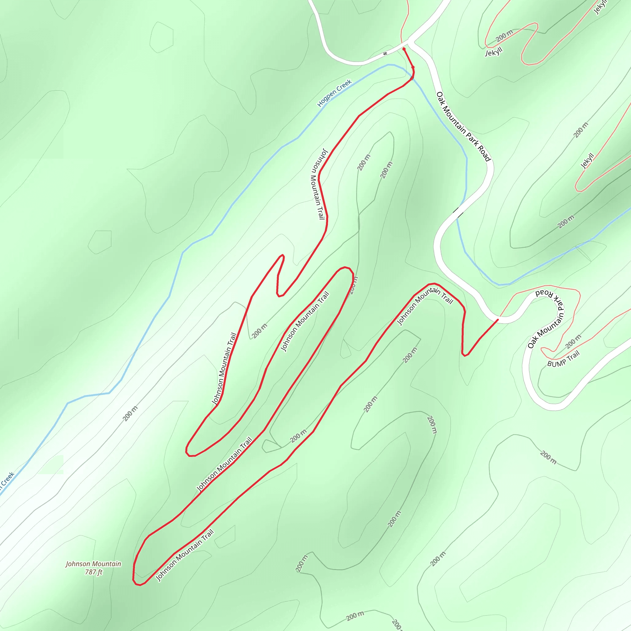 Johnson Mountain Trail mobile static map