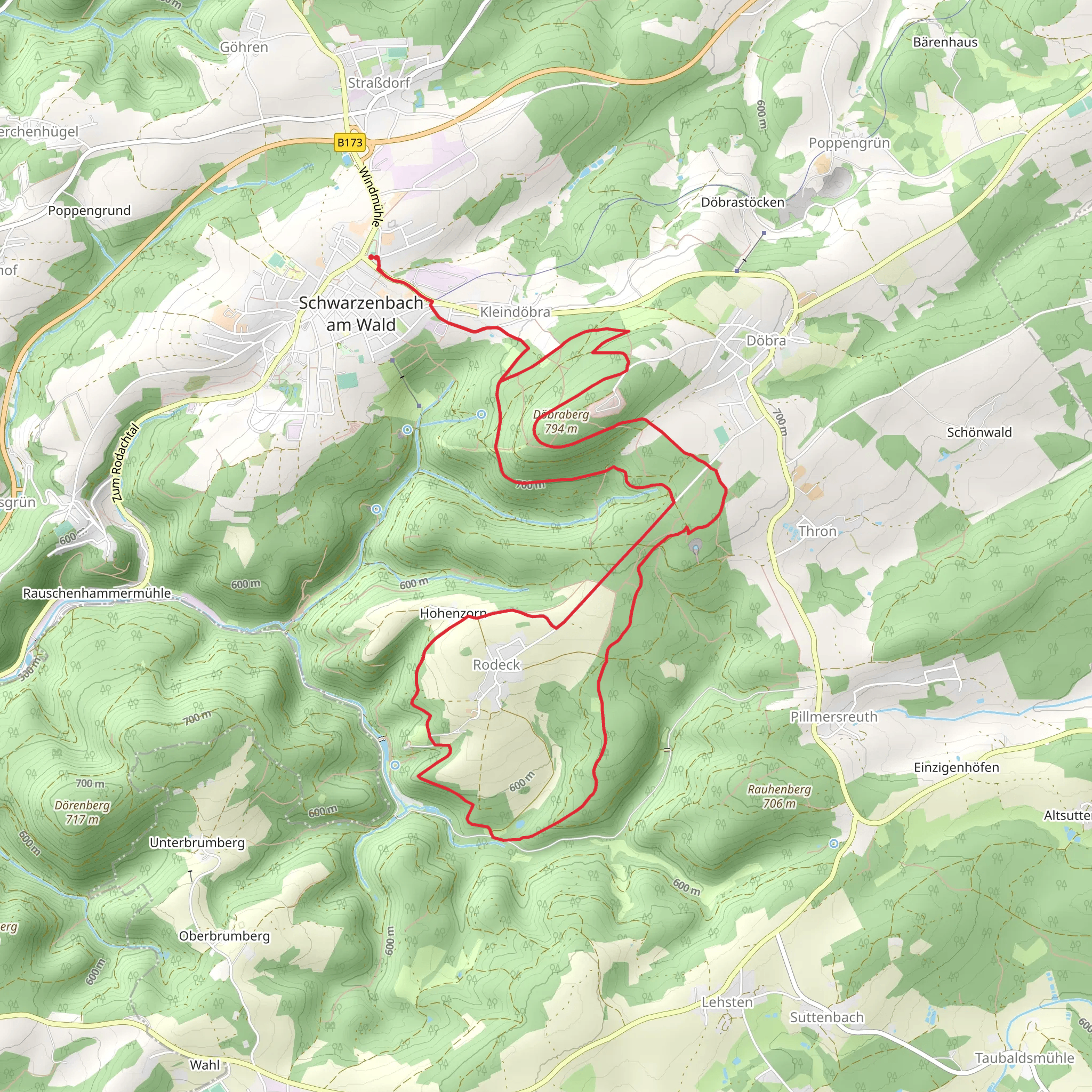 Frankenweg Teil and Tuekengrund Weg Loop mobile static map