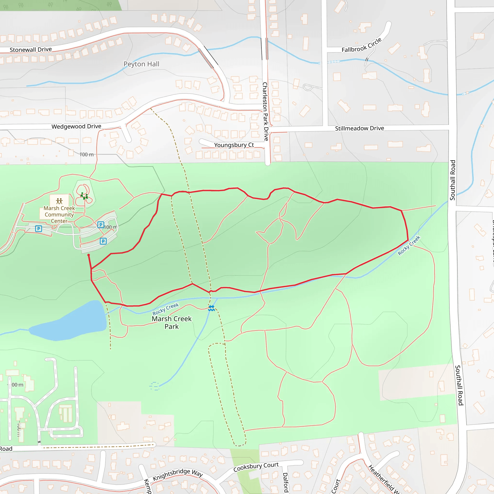 Marsh Creek Park Loop mobile static map