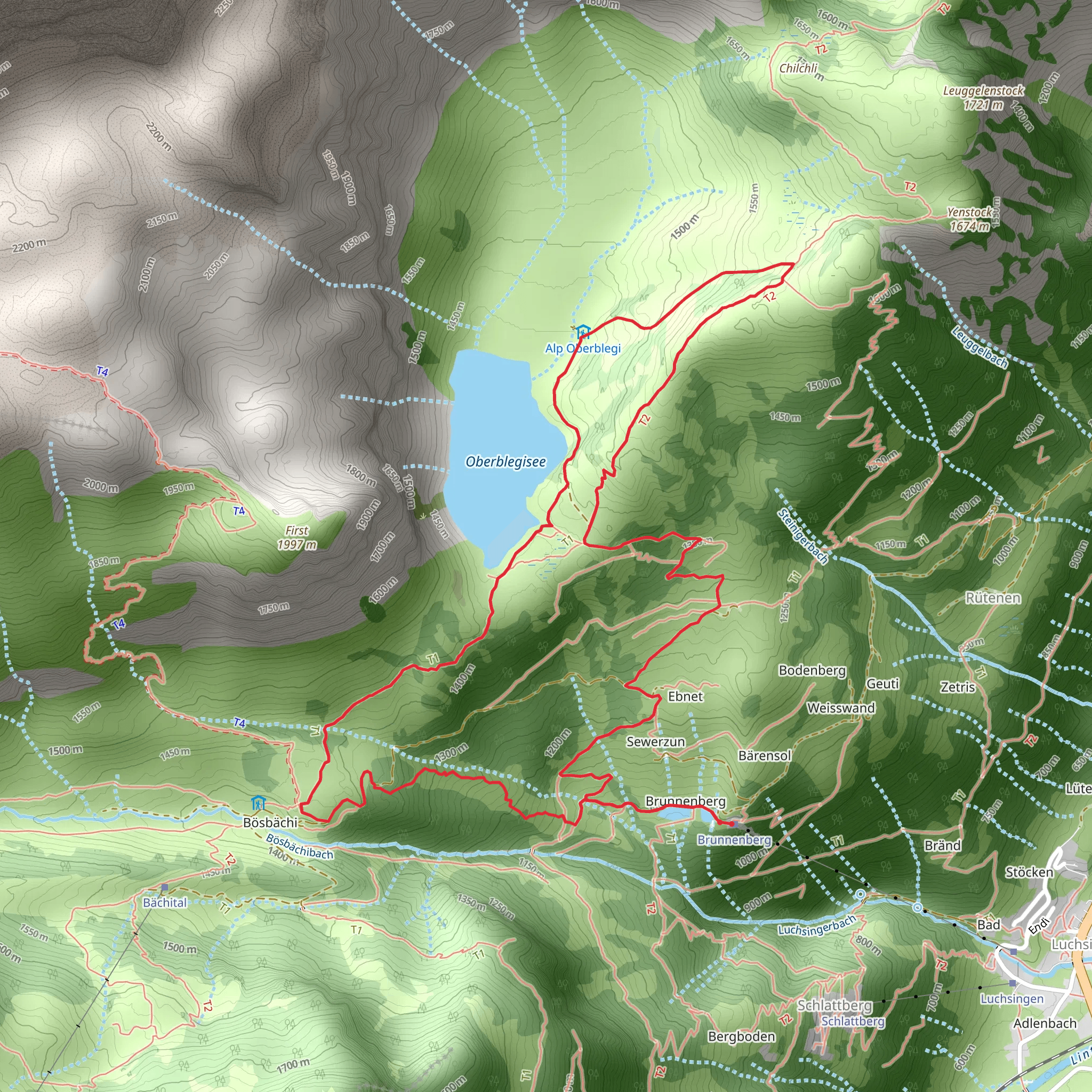 Lake Oberblegi Loop Trail mobile static map