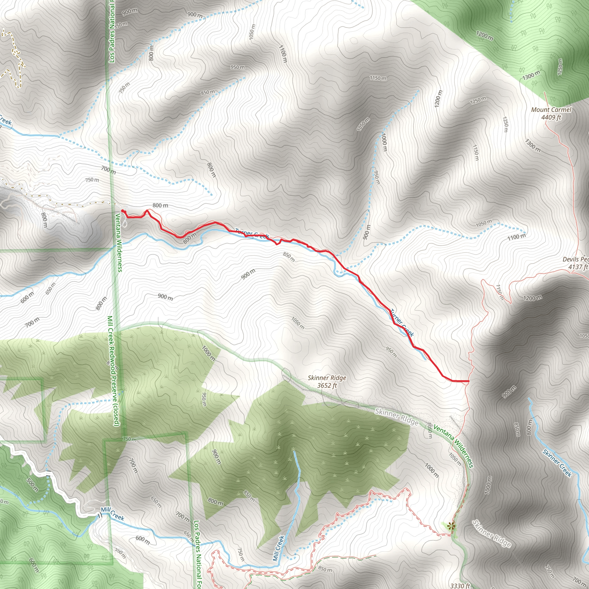 Turner Creek Trail mobile static map