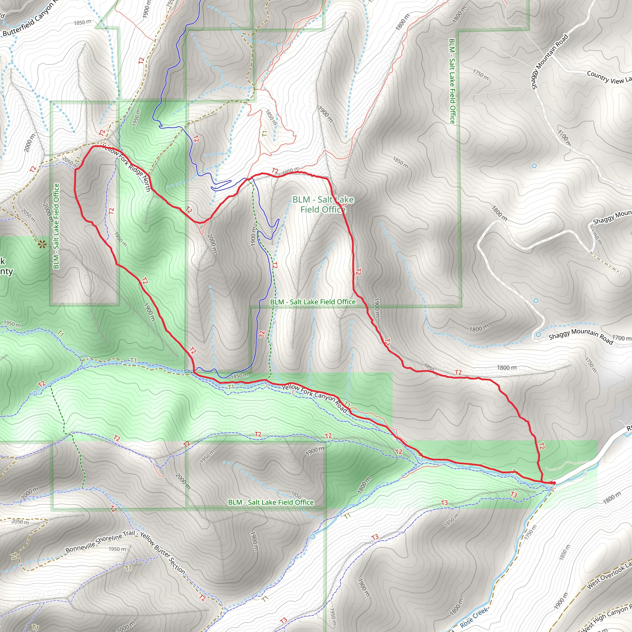 Turkey Hollow Trail and Yellow Fork Ridge North Loop mobile static map