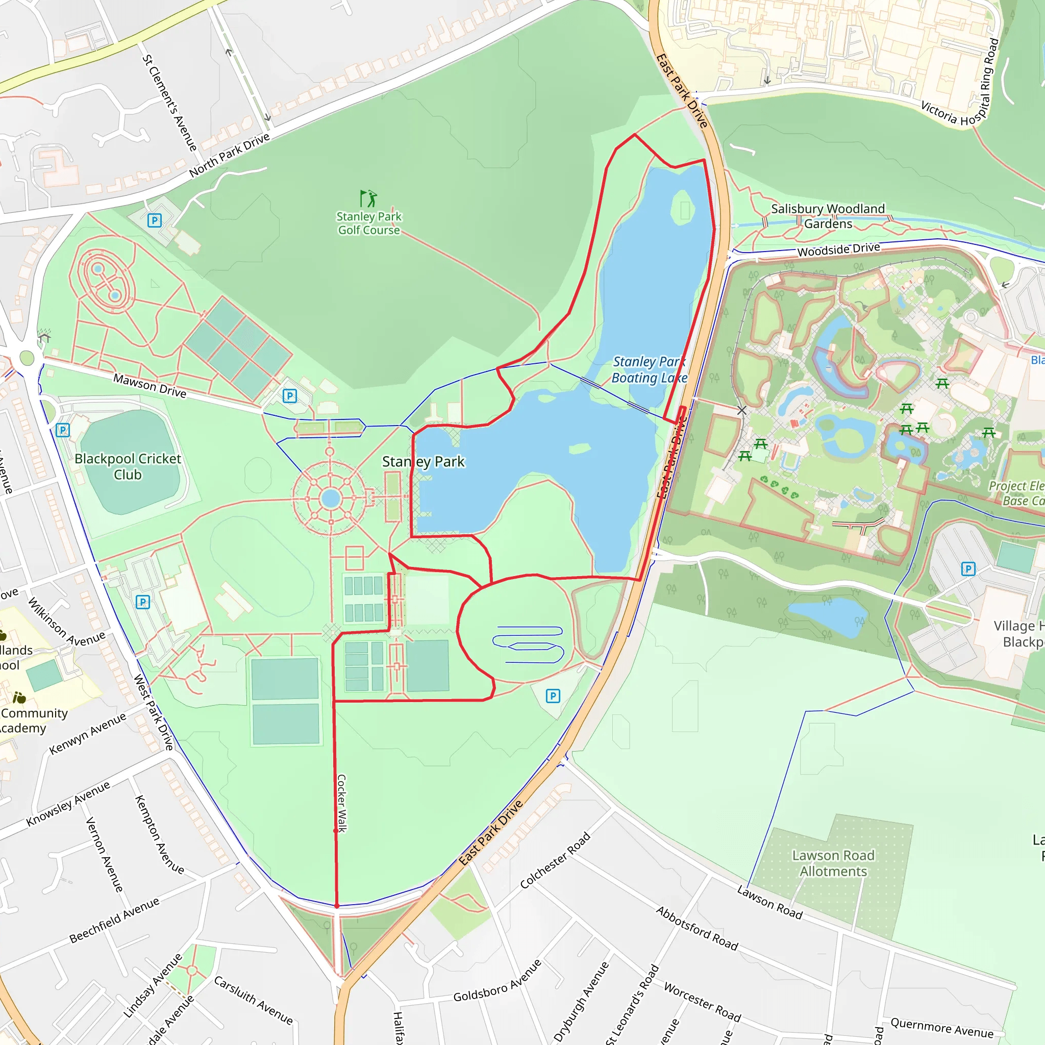 Stanley Park and Lake Loop mobile static map