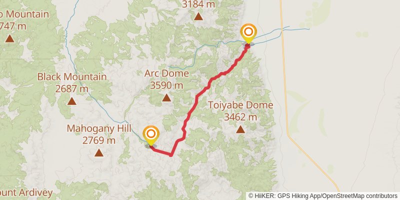 Toiyabe Crest Trail stage 6 Map