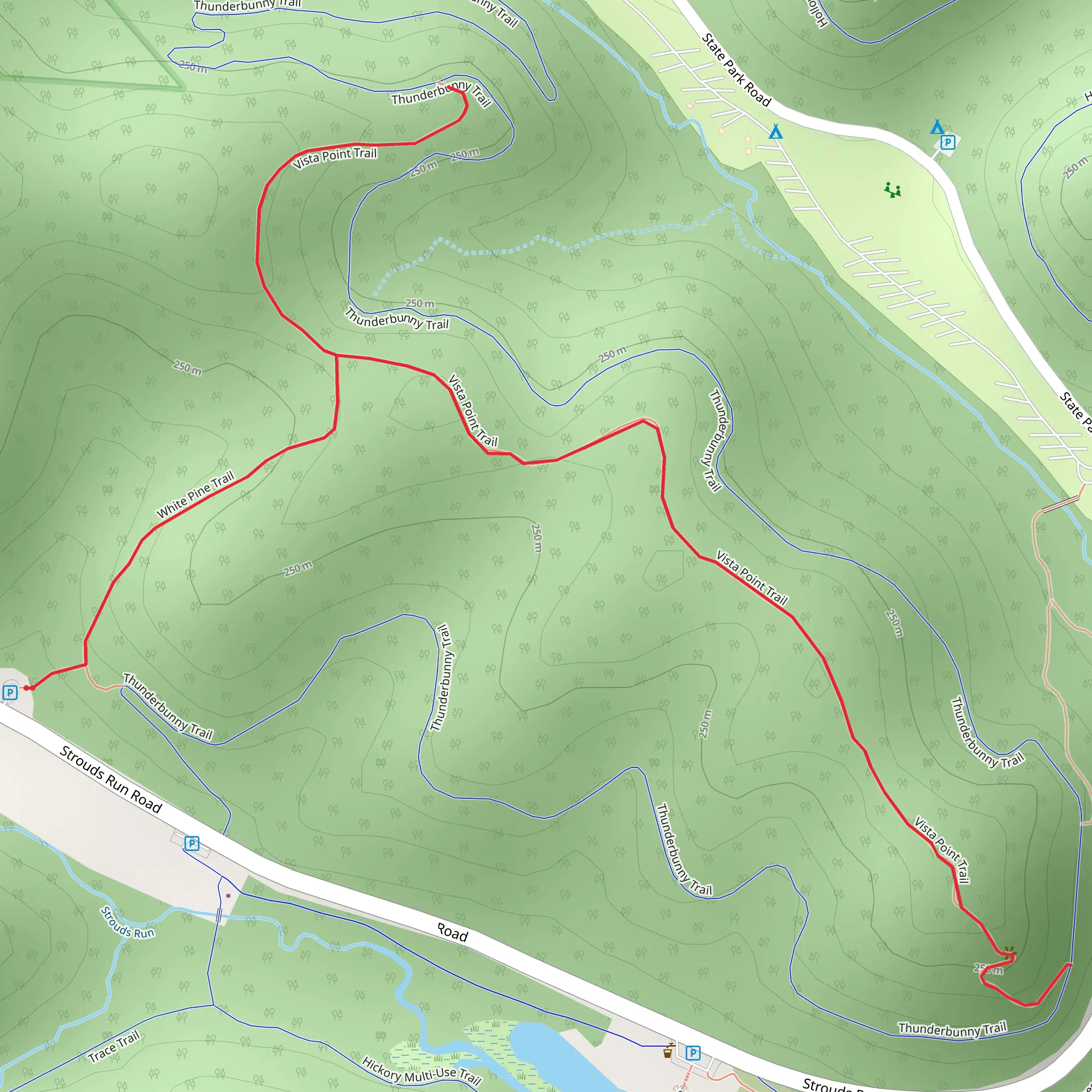 White Pine Trail and Vista Point Loop Trail mobile static map