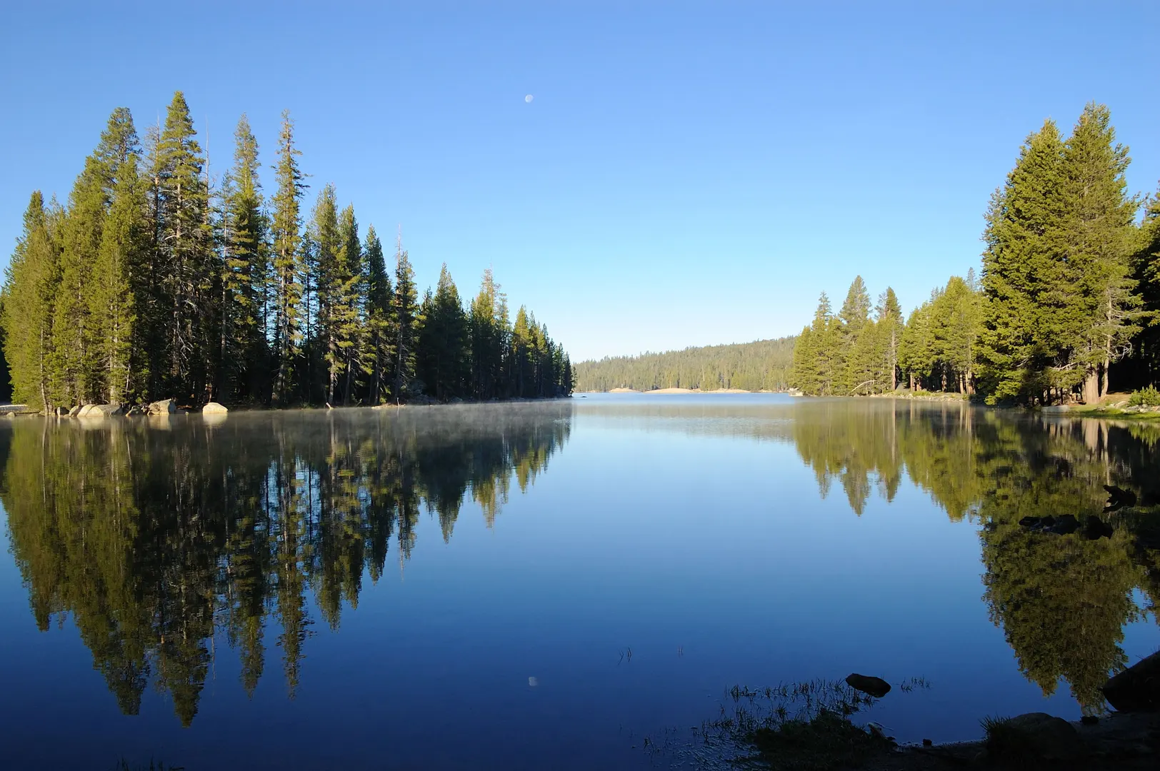 An image depicting the trail Bee Gulch Trail from Lake Alpine and its surrounding area.
