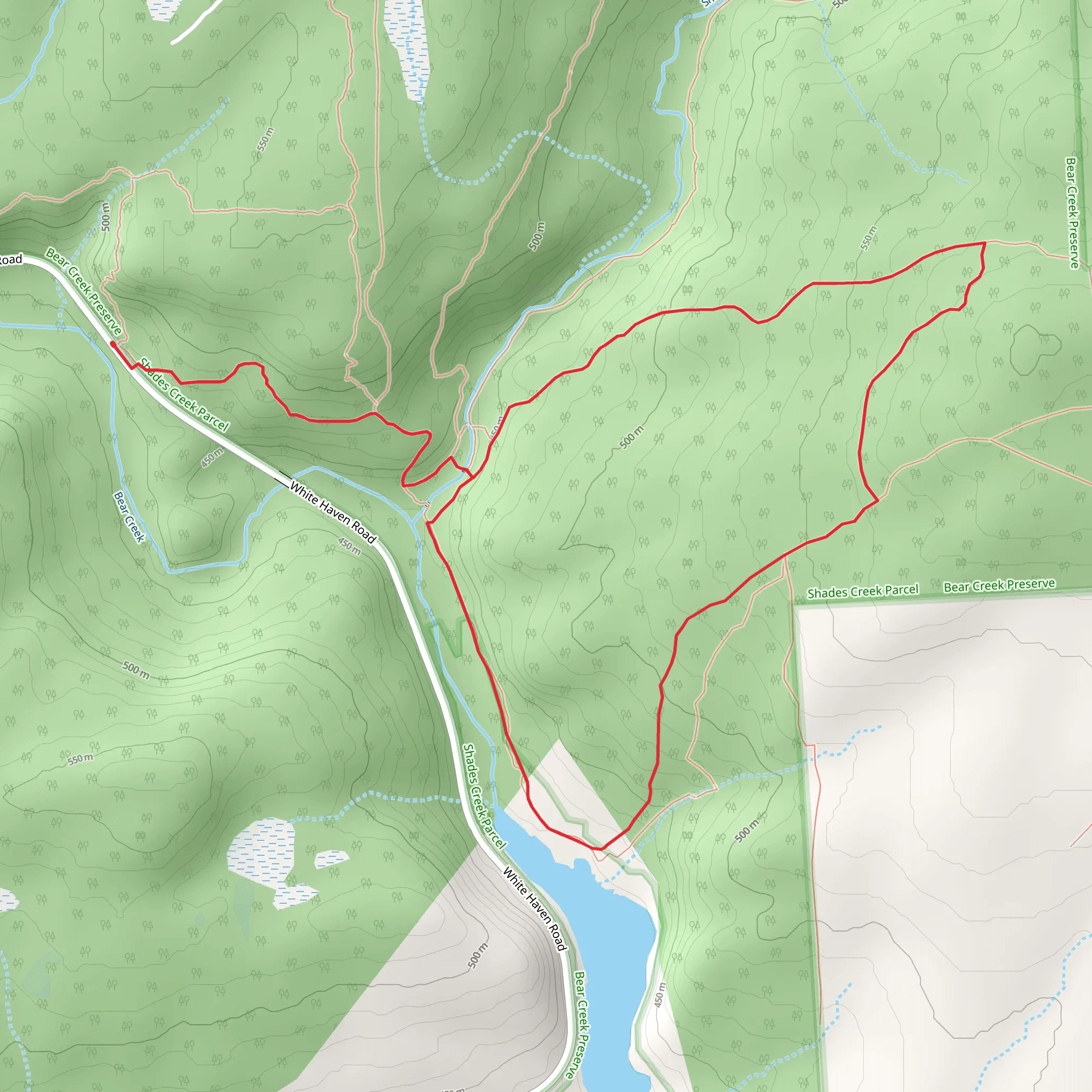 Bear Creek and Purple Trail Loop mobile static map