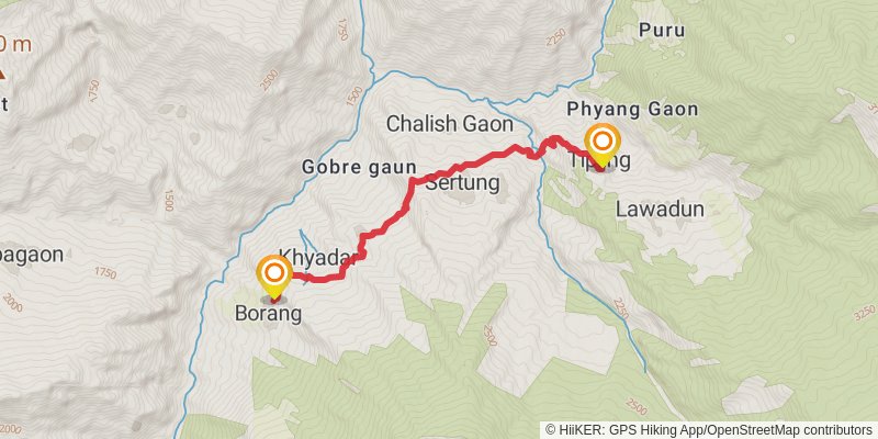 Great Himalayan Trail stage 46 Map