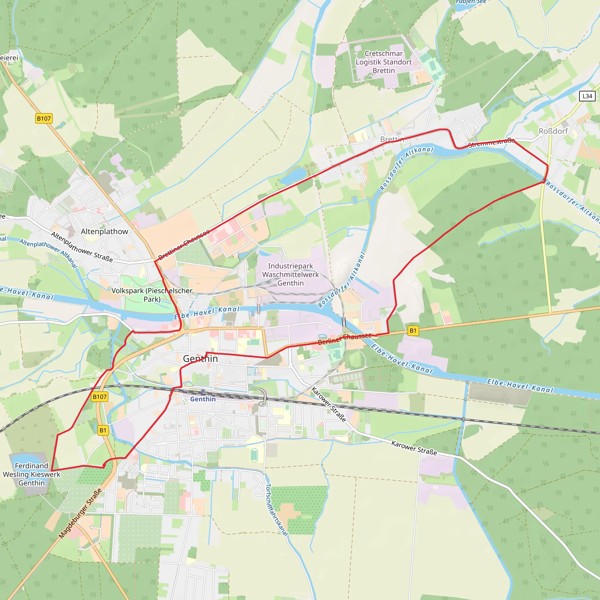 Genthin Loop mobile static map