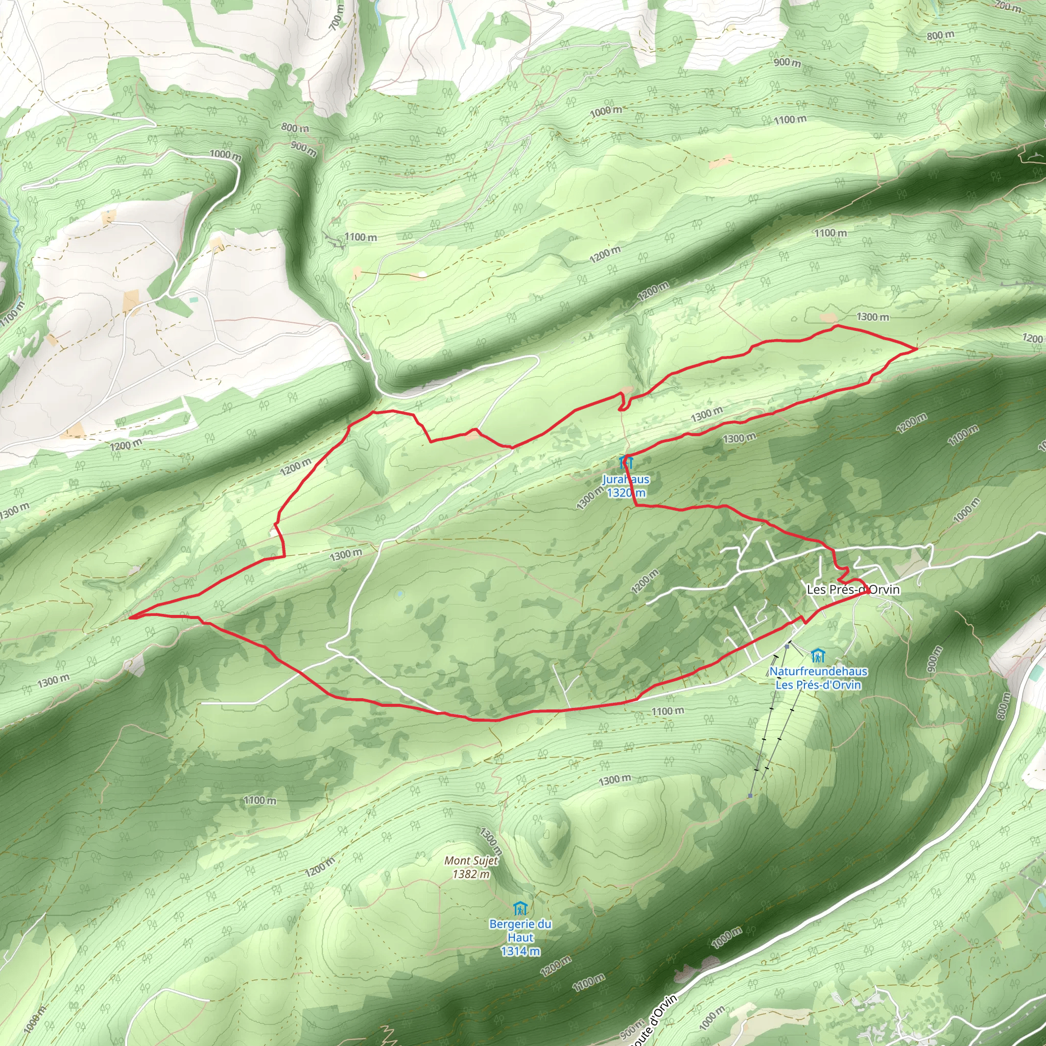 Les Prés d'Orvin Loop mobile static map