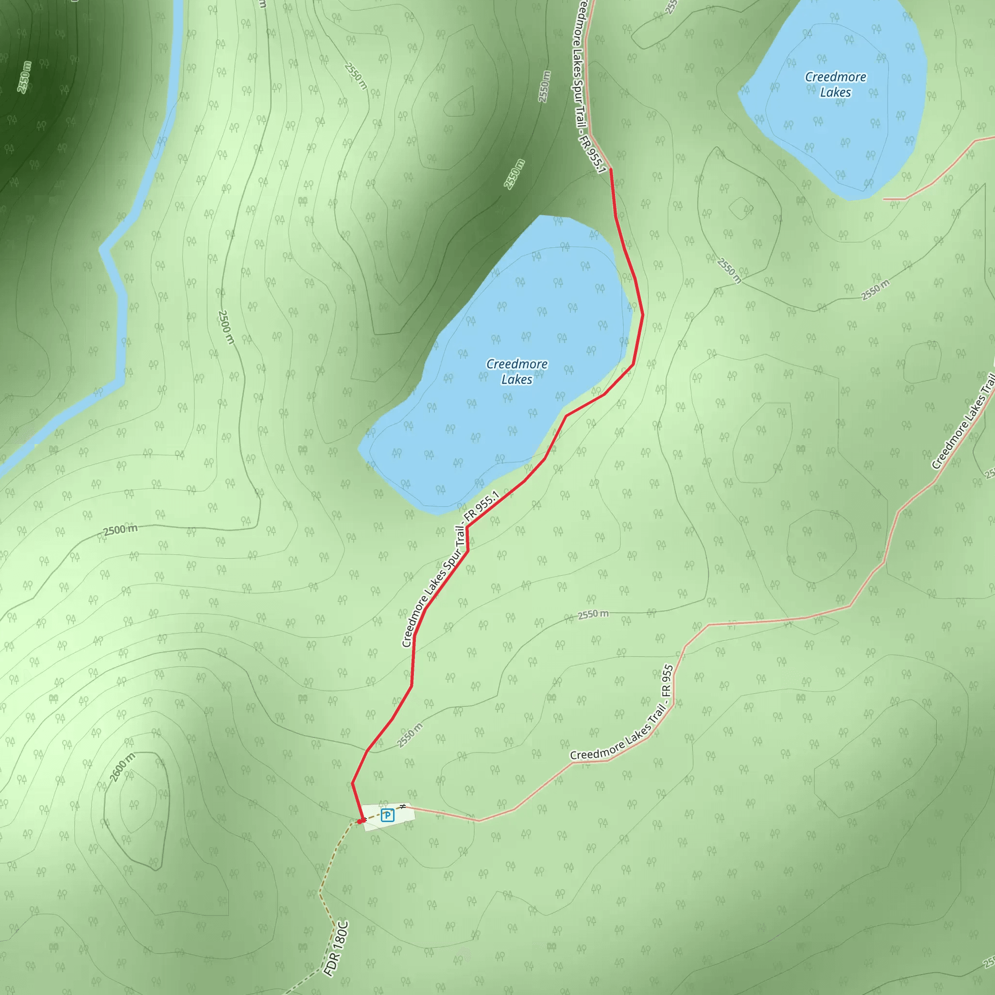 Creedmore Lakes Out and Back mobile static map