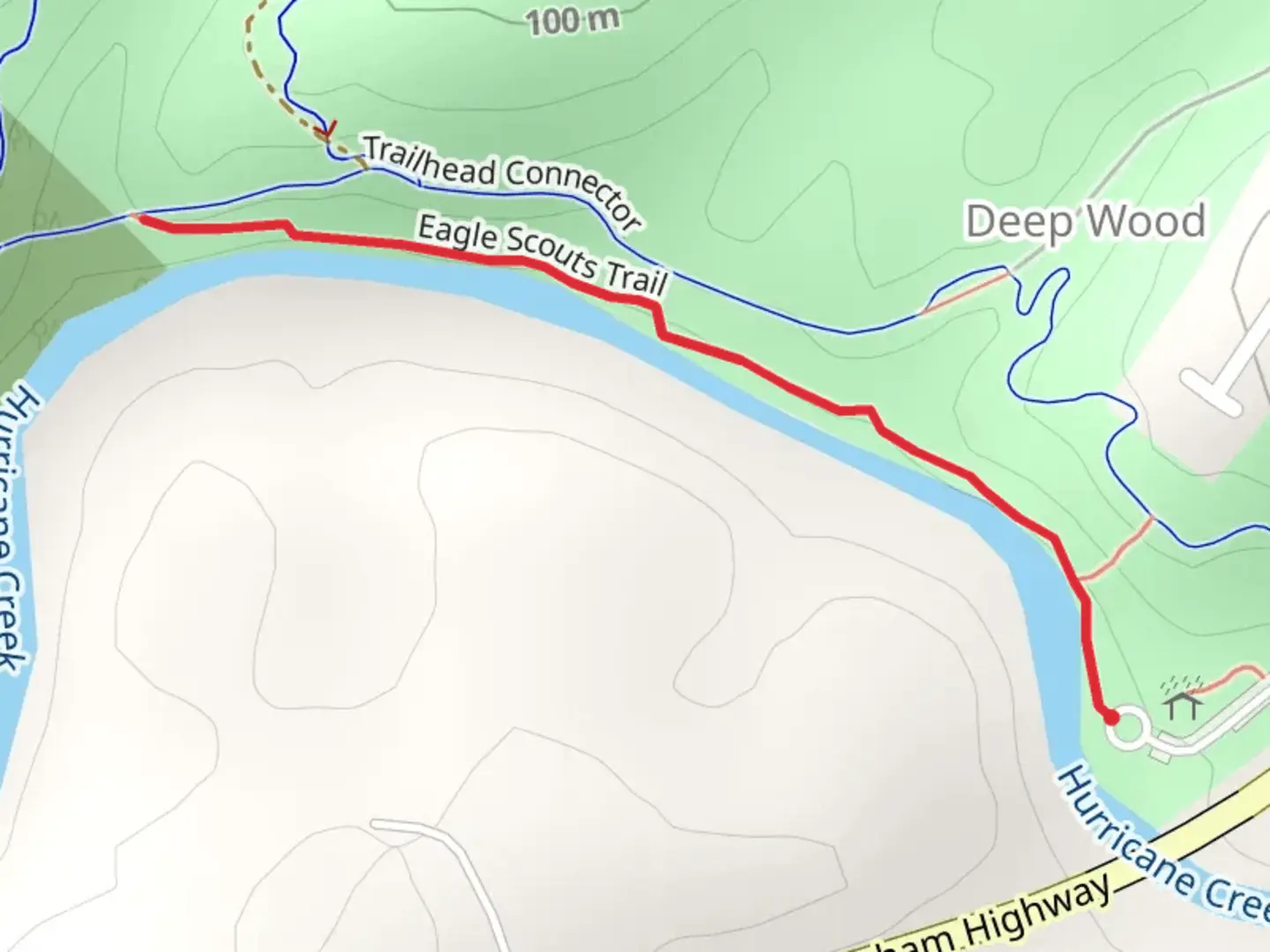 An image depicting the trail Eagle Scouts Trail and its surrounding area.