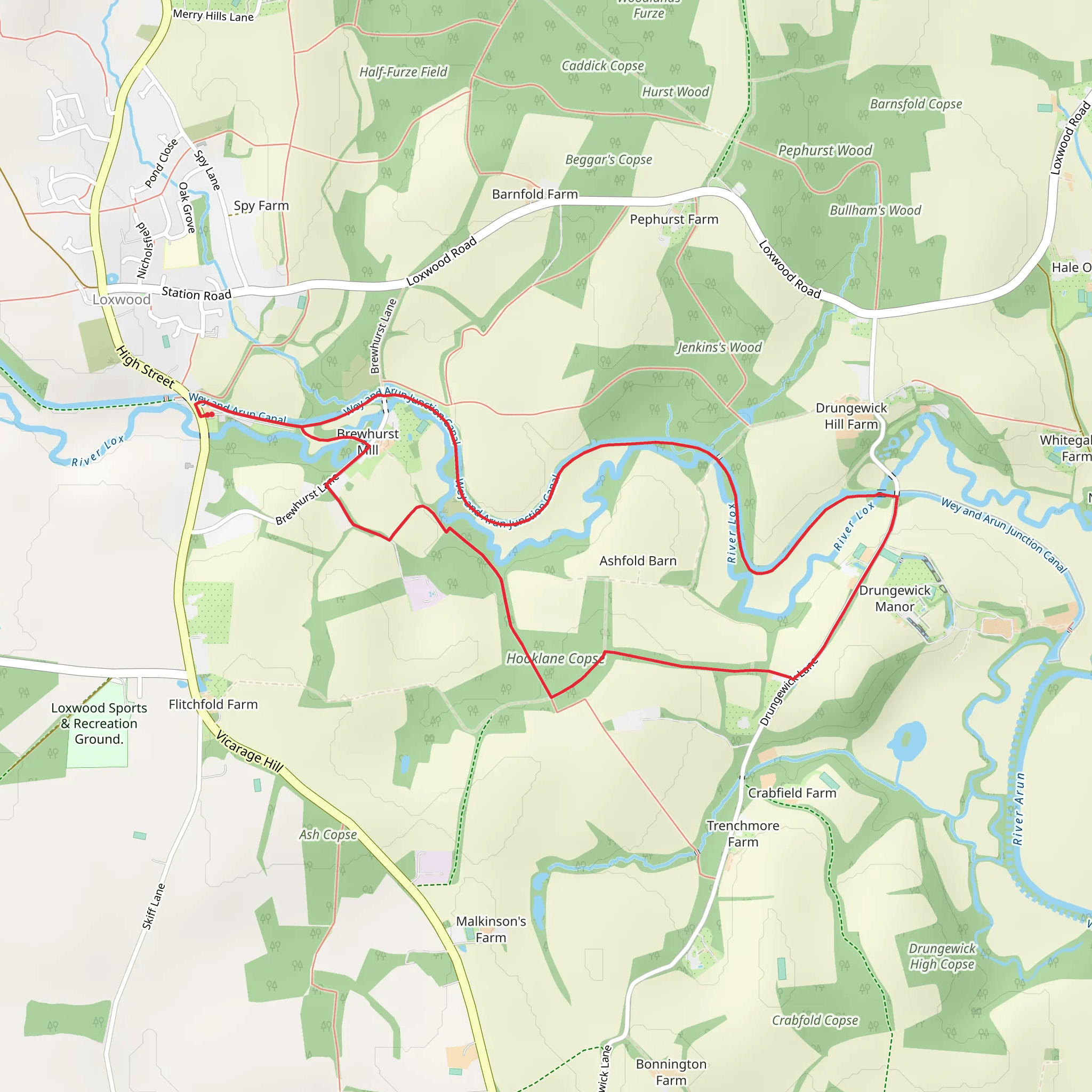 Loxwood Canal Walk mobile static map